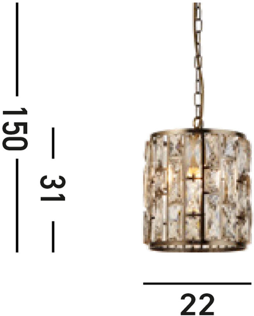 Searchlight Hängeleuchte »Bijou Pendant - Antique Brass Metal & Champagne Glass« E27 1 Stk.