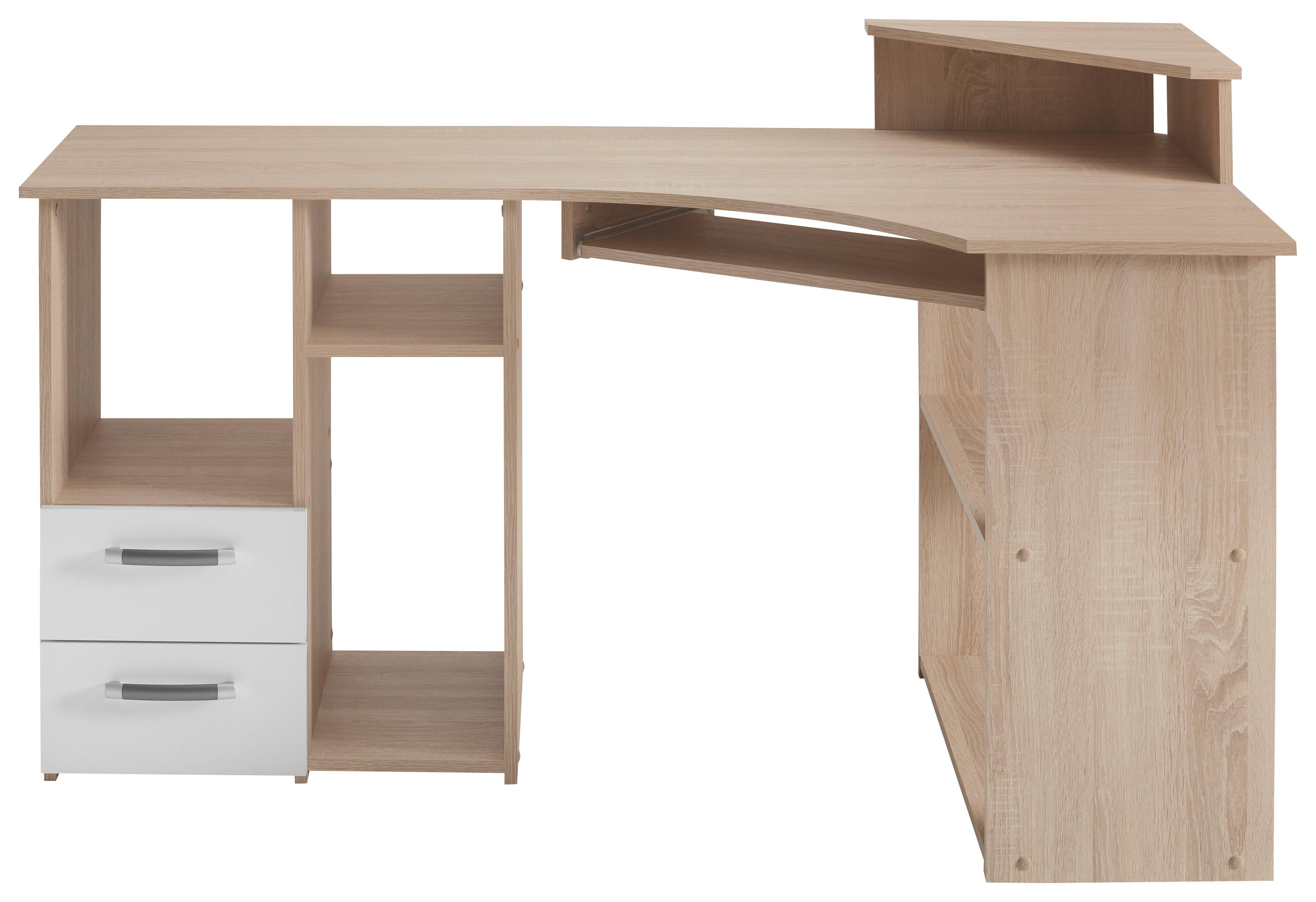 VOGL Möbelfabrik Schreibtisch "Sam" Eckschreibtisch, Tastaturauszug, Monitoraufsatz & opt. Towerfach