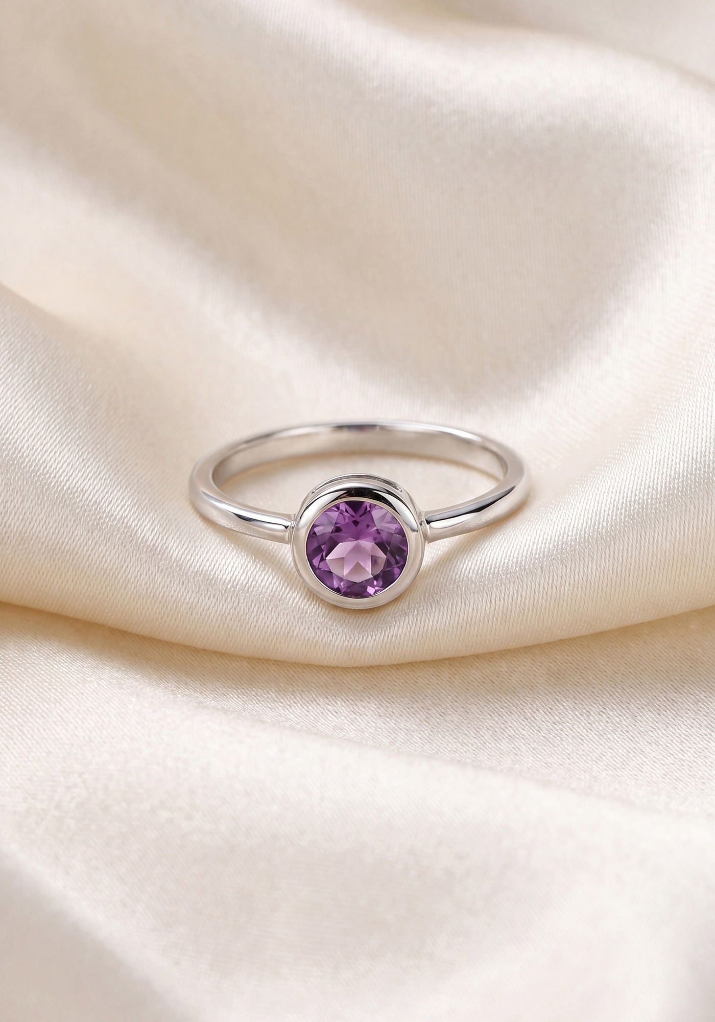 JOBO Fingerring 925 Silber mit Amethyst