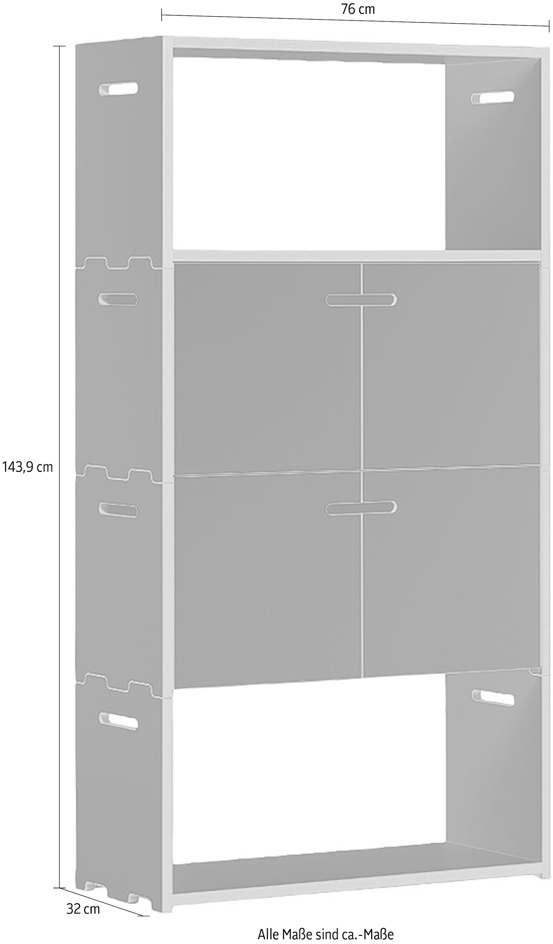 Tojo Mehrzweckregal »hochstapler 2x2-Set«, zwei 76/143,9 BAUR cm Farben, Breite/Höhe: | in