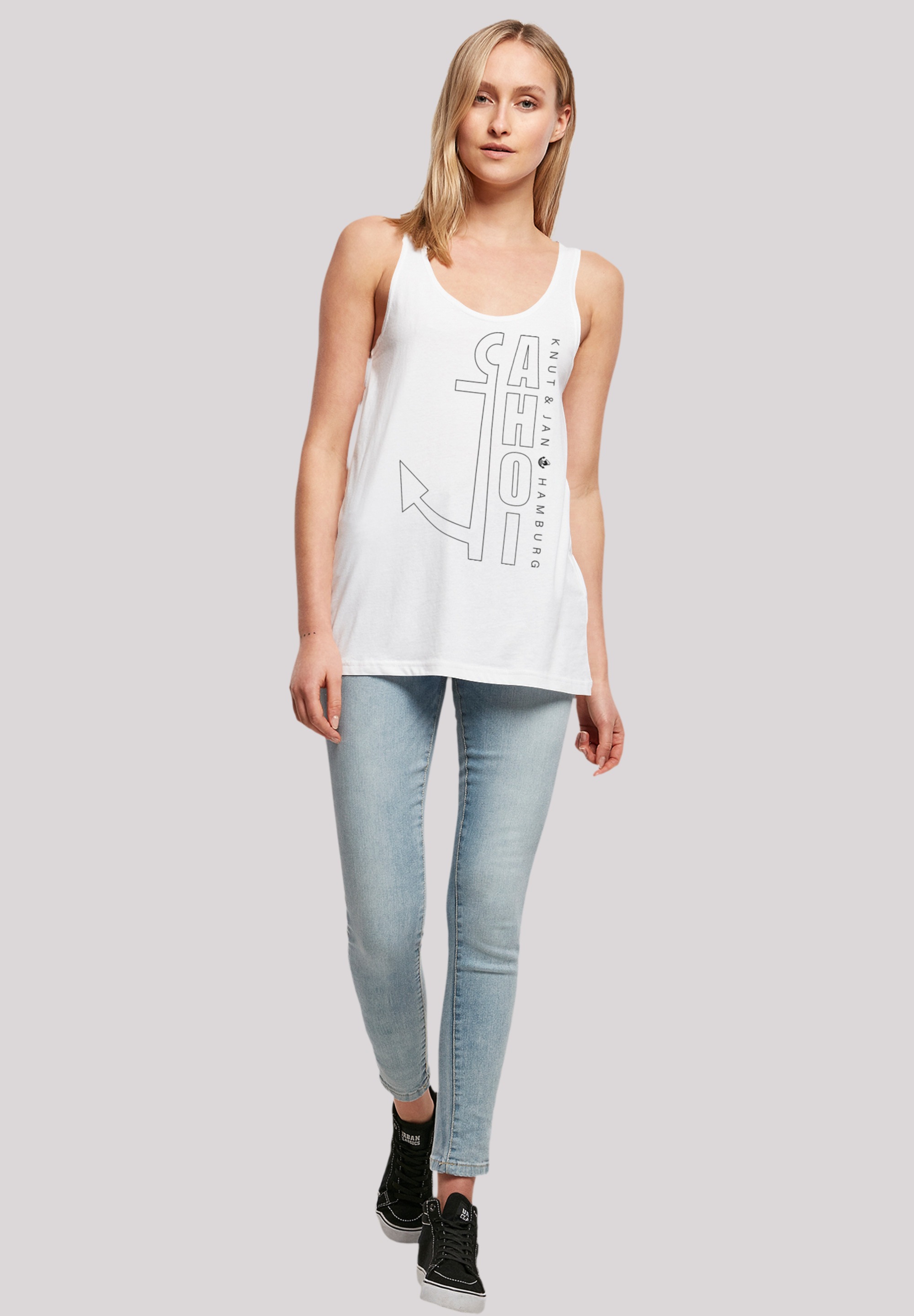 F4NT4STIC T-Shirt »Ahoi Anker Outlines Knut & Jan Hamburg«, Print