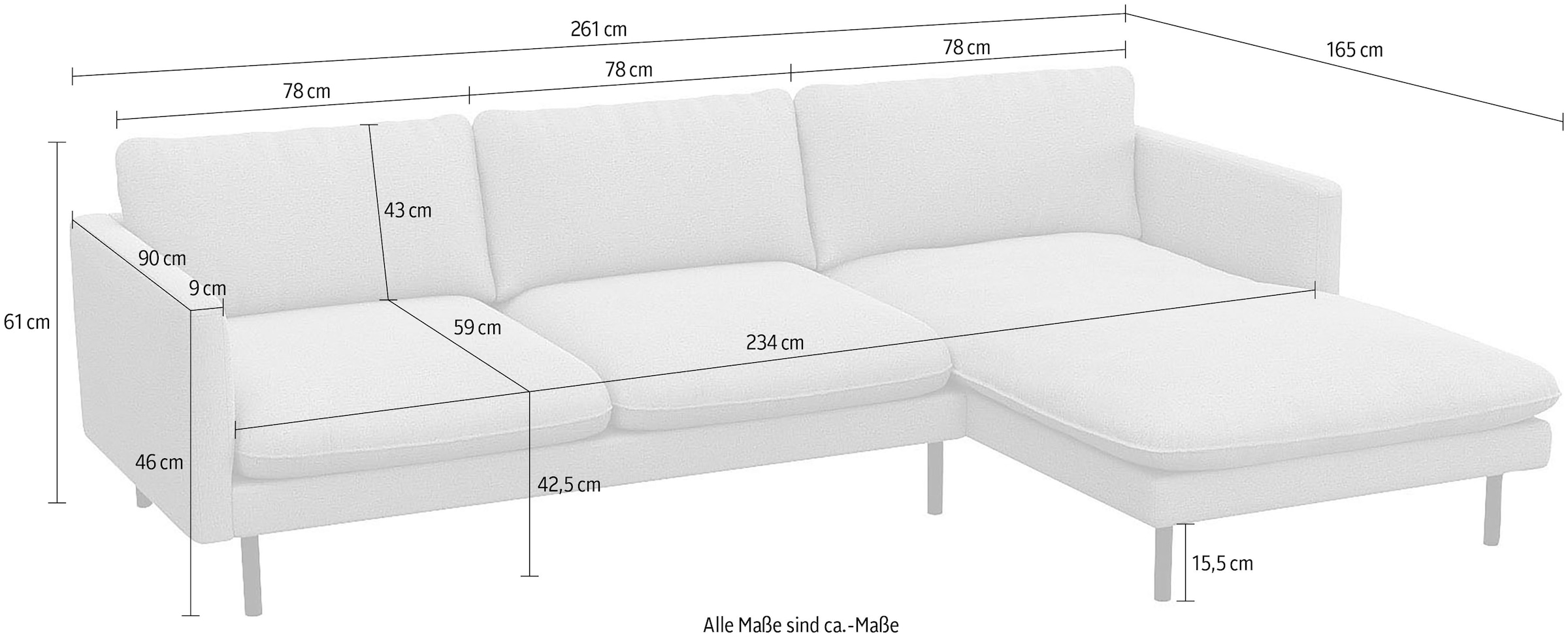 FLEXLUX Ecksofa »Bolzano, elegant und bequem, L-Form«, Sitzaufbau mit Kaltschaum & Stahl-Wellen, loose Sitz -& Rückenkissen