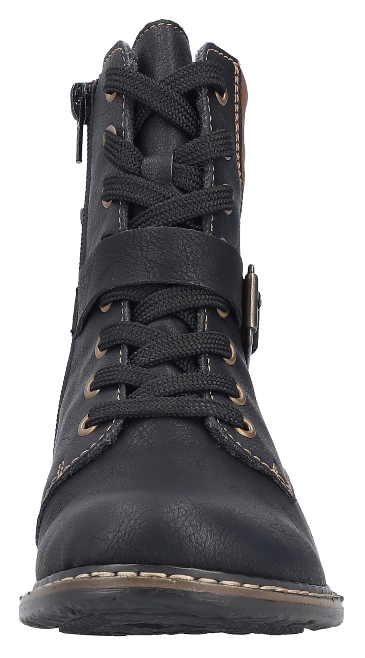 Rieker Schnürstiefelette, Schnürboots, Stiefelette, Blockabsatz, mit gepolstertem Schaftrand