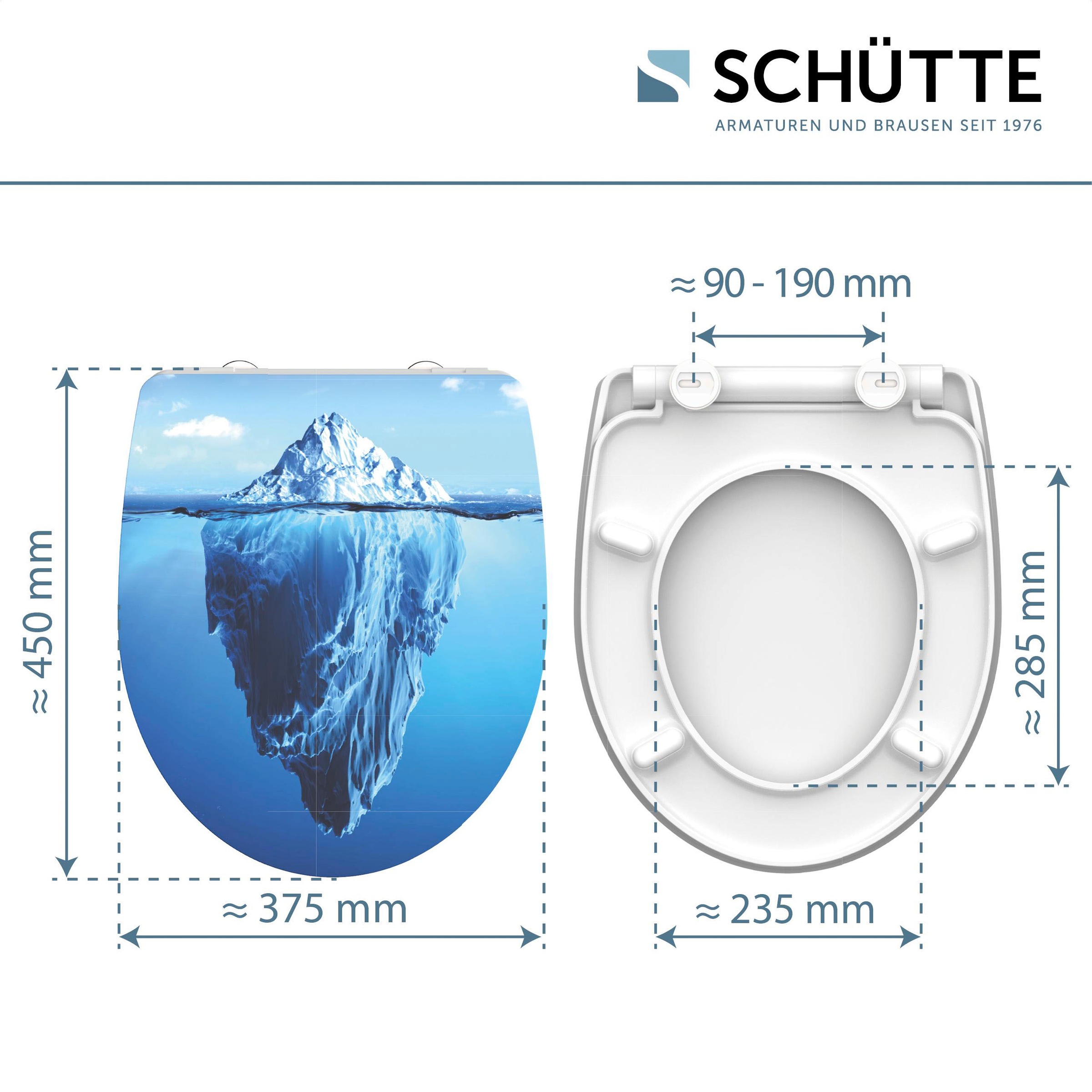 Schütte WC-Sitz »Iceberg« Duroplast, mit Absenkautomatik und Schnellverschluss, High Gloss