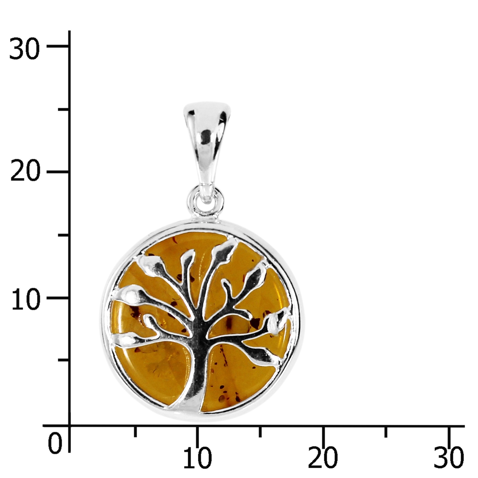 OSTSEE-SCHMUCK Lebensbaum Pendant Silver 925 Amber 15mm 2