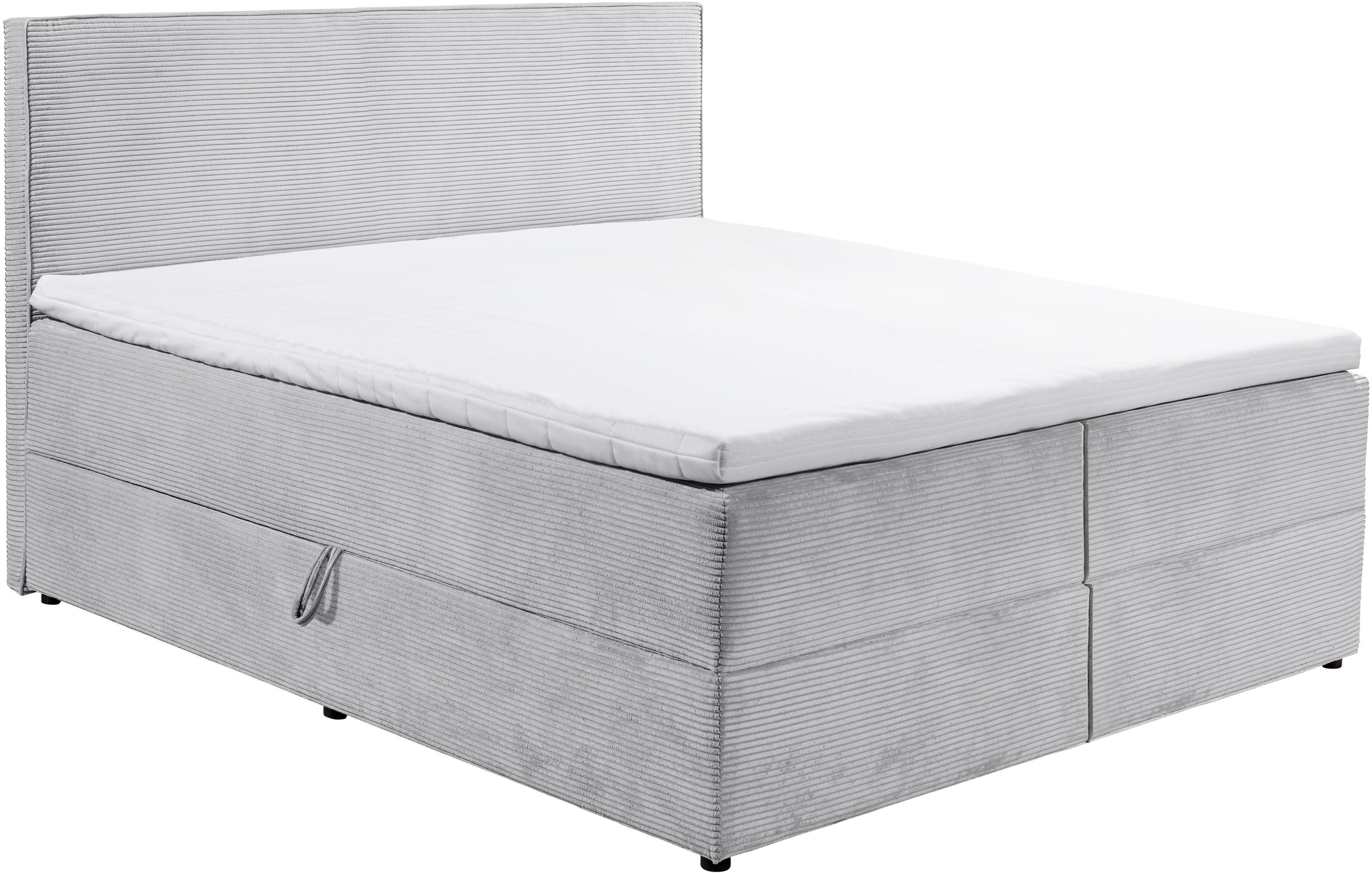 ED EXCITING DESIGN Boxbett »Larnaca«, Bezug aus Cord, inkl. Topper und Bettkasten