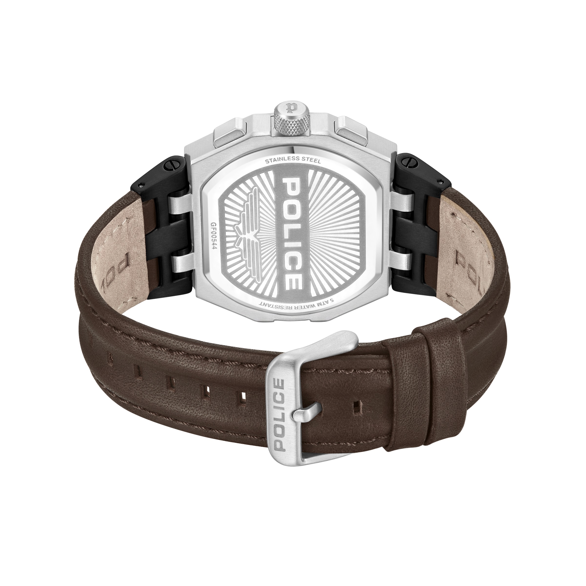Police Quarzuhr »Shield« Armbanduhr, Herrenuhr, Lederarmband, analog, Tag, 12/24-Std.-Anzeige