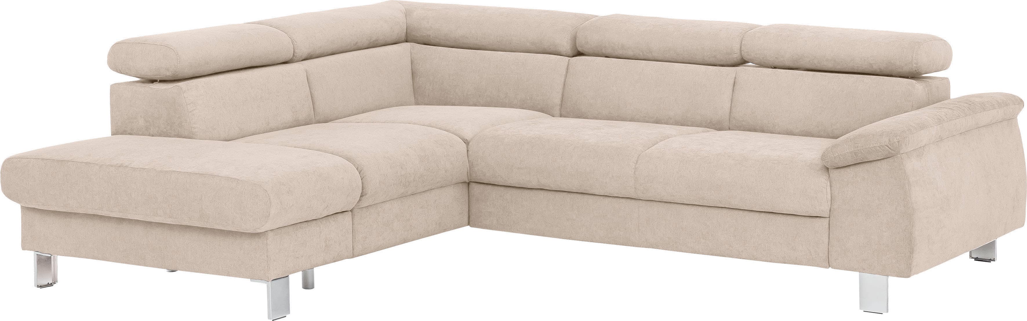 COTTA Ecksofa "Komaris L-Form, B: 249 cm" mit Kopfteilverstellung, optional Schlaffunktion, Bettkasten & Licht
