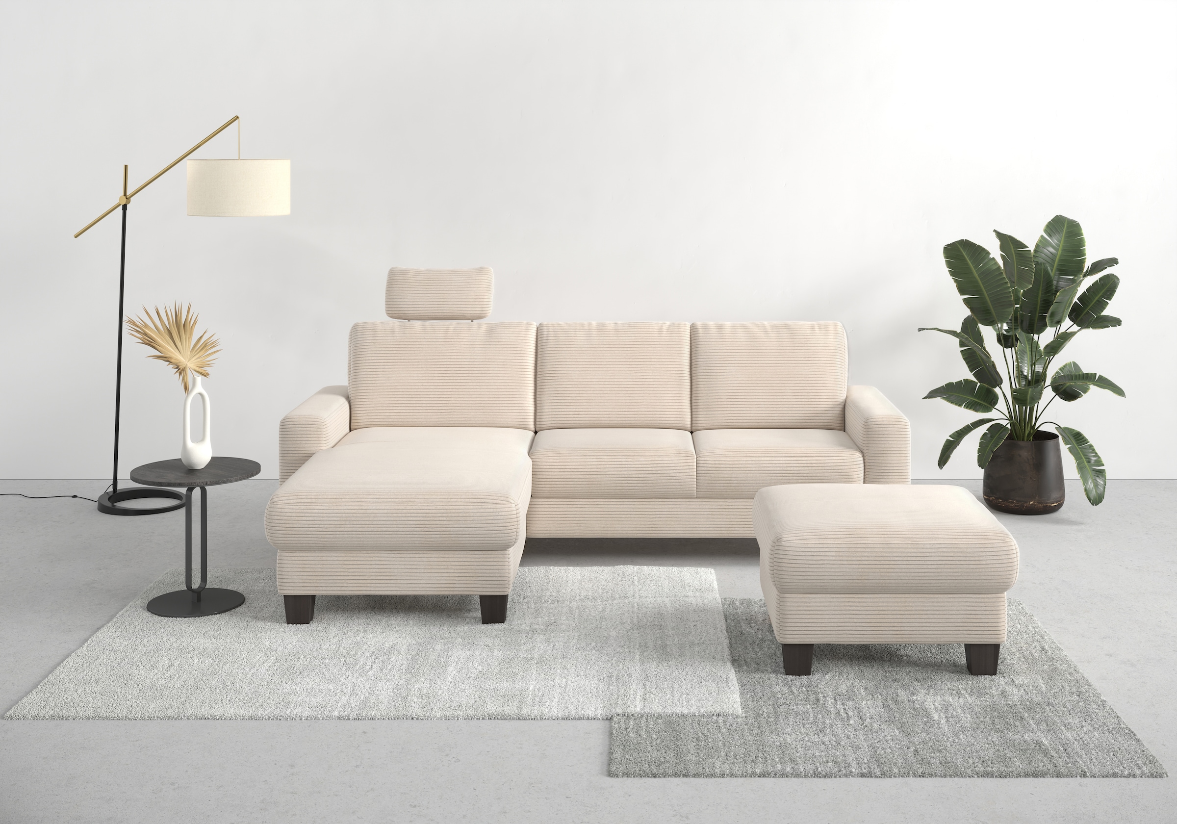 Home affaire Ecksofa "Summer L-Form", mit Recamiere, mit oder ohne Bettfunk günstig online kaufen