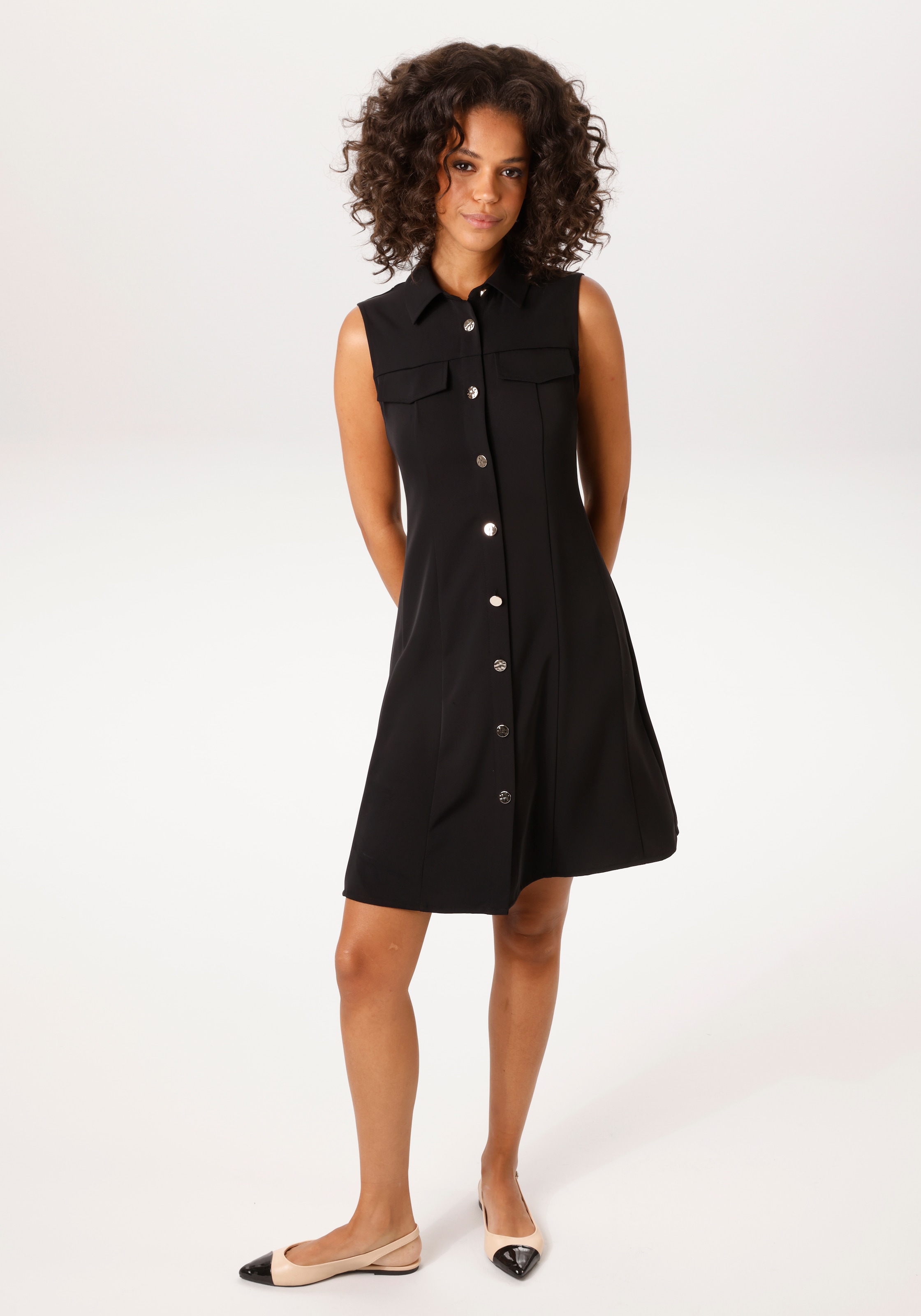 Aniston CASUAL Sommerkleid Faketaschen mit dekorativen, glänzenden Knöpfen günstig online kaufen