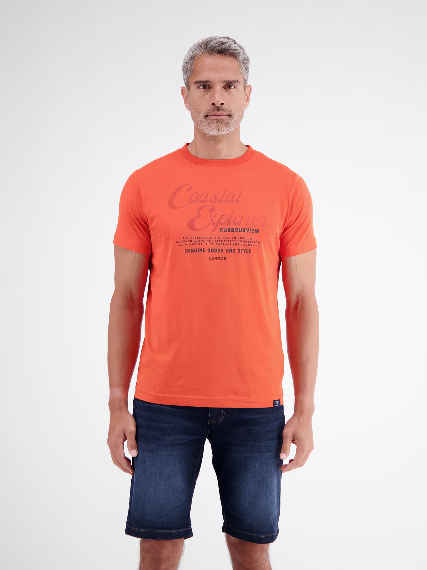 LERROS "T-Shirt aus 100 % Baumwolle mit Brustprint"