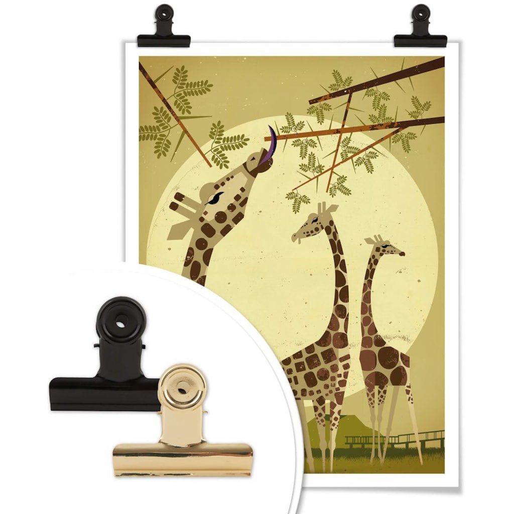 Wall-Art Poster »Giraffes«, Tiere, (1 St.)
