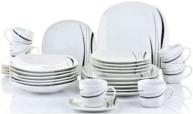 MÄSER Tafelservice »Teller Set, Geschirr-Set Chanson«, (Set, 12 tlg.),  fantasievolles Dekor, 12 Teile, für 6 Personen | BAUR