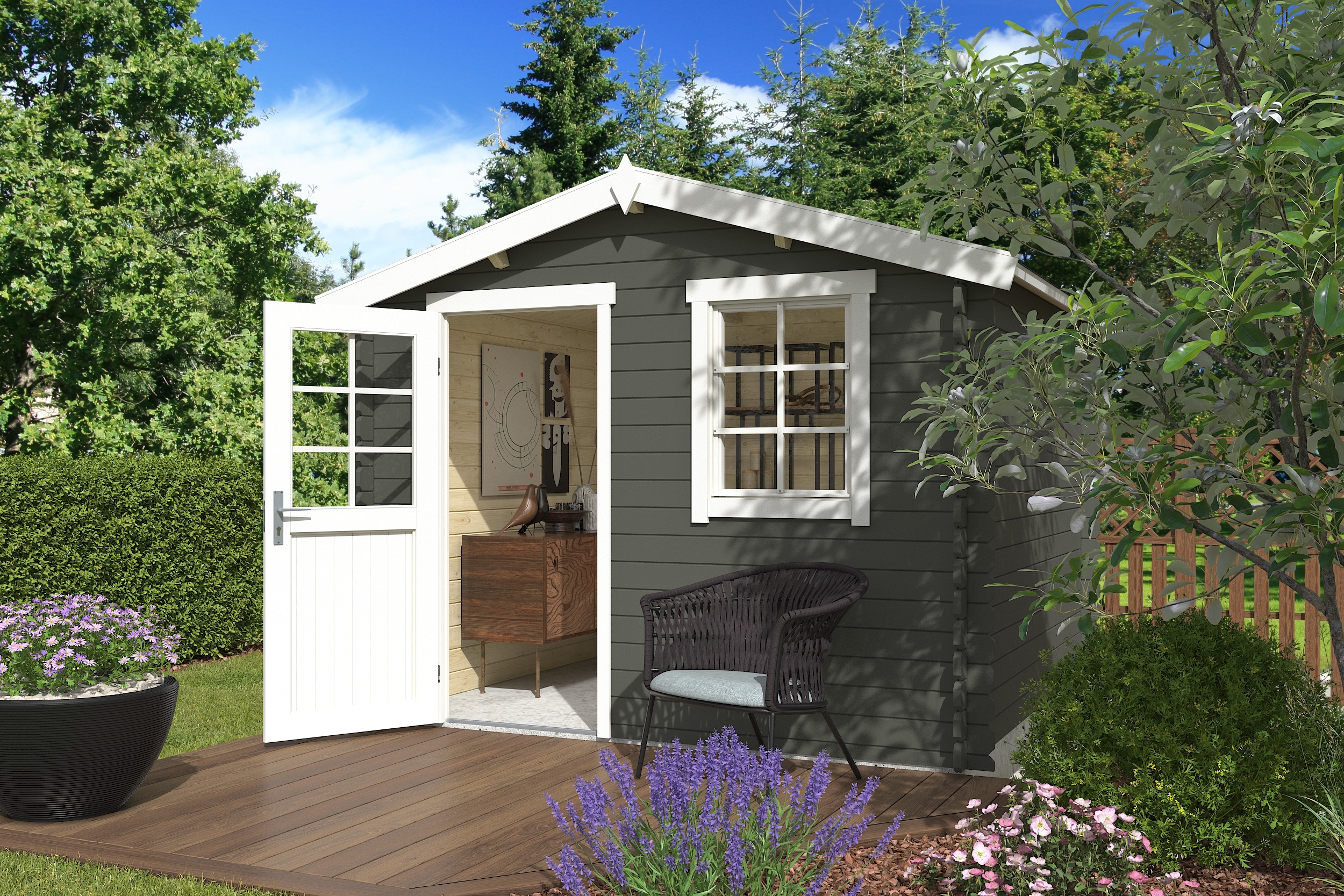 Nordic Holz "Nina 275" mit Einzeltür und Einzelfenster