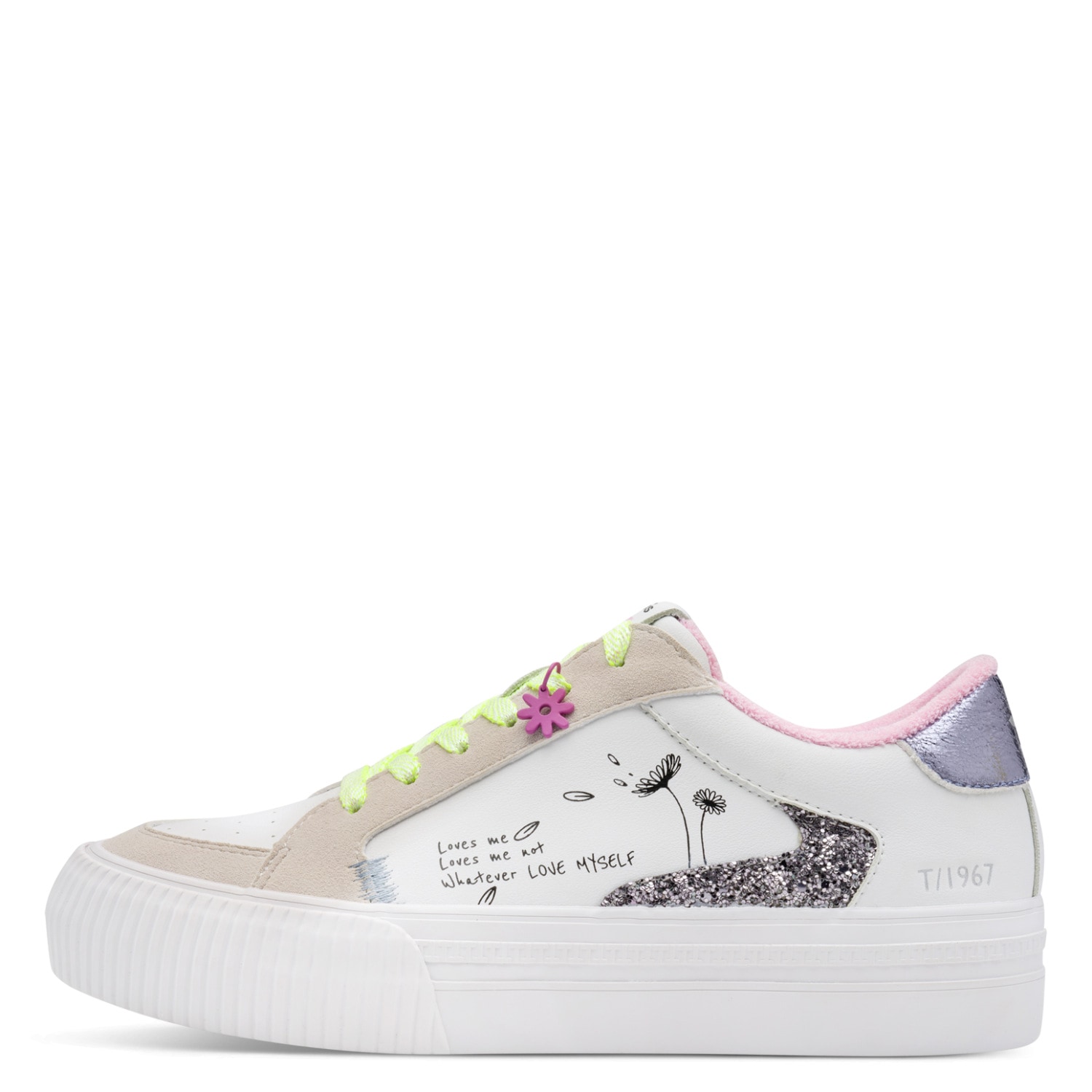 Tamaris Plateausneaker  , Freizeitschuh, Halbschuh, Schnürer mit Kontrastbesätzen und Glitzer