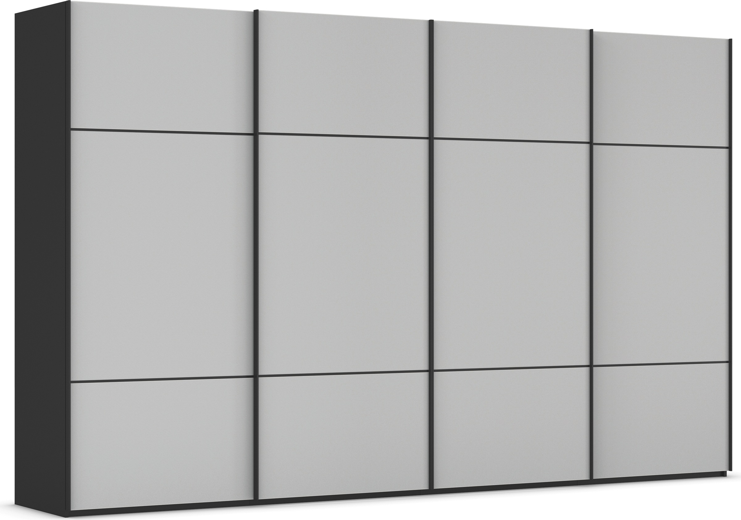 rauch "Kleiderschrank Schrank Garderobe Schlafzimmerschrank SCALE-TRIO" edle dreigeteilte Front mit 2 Zierleisten Glasfront MADE IN GERMANY