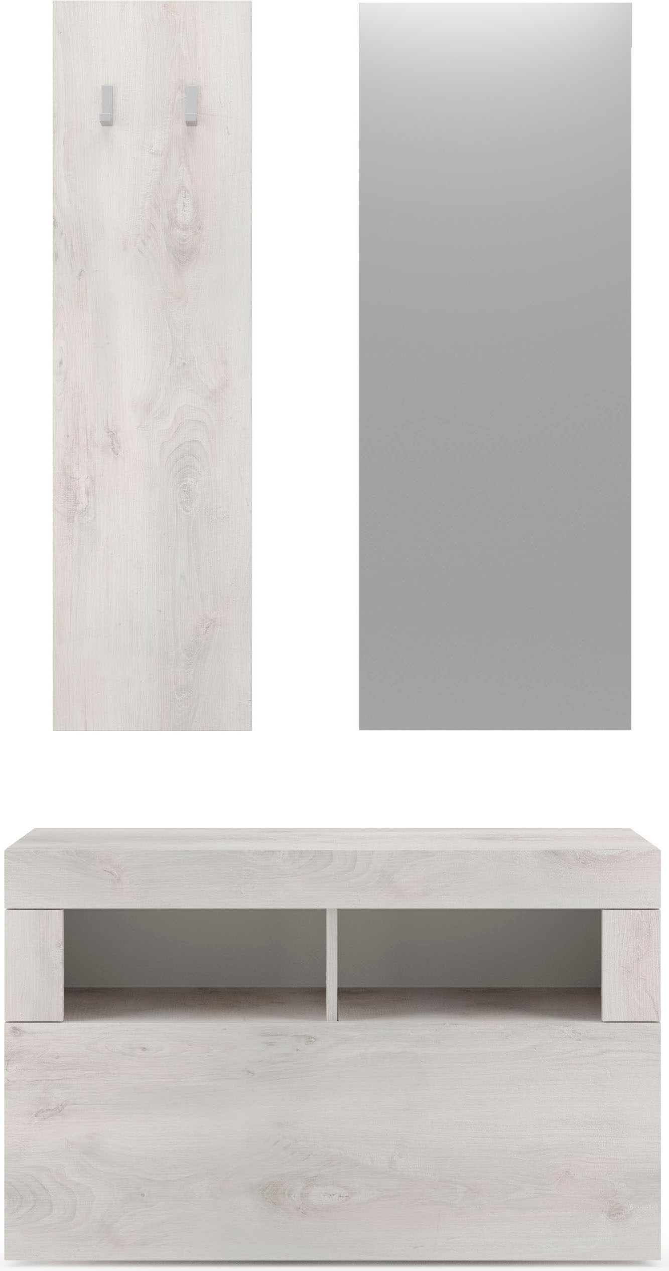Home affaire Garderoben-Set "Basic 3tlg. Breite 91 cm, Höhe 187 cm, Wandgarderobe" 3 Stk. tlg.