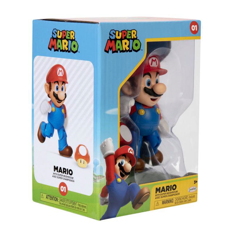 Jakks Pacific Merchandise-Figur »Super Mario - Mario 10 cm Figur (Sammlerbox)«, (Set, 2 tlg.)
