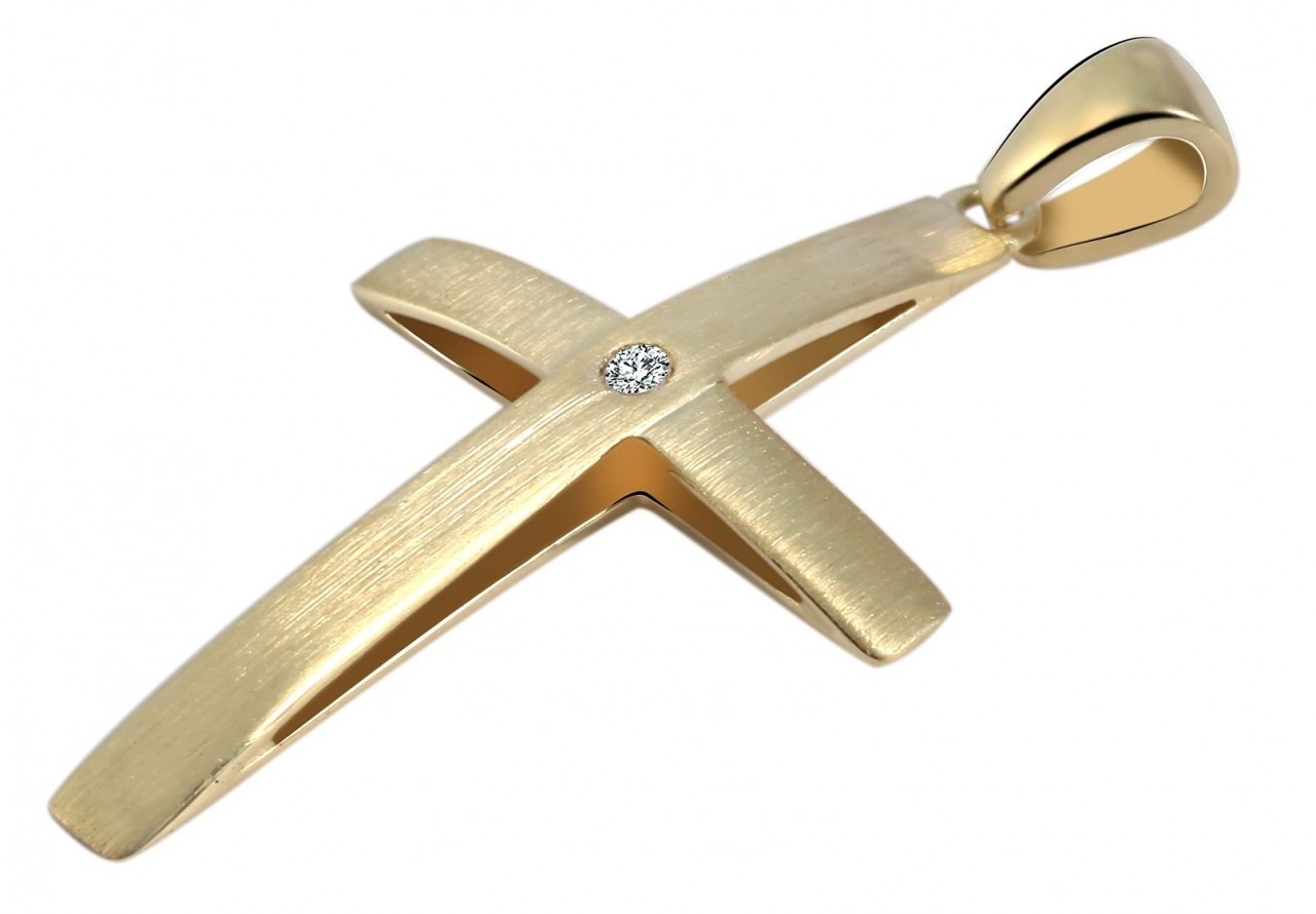 Adelia´s Kettenanhänger »moderner Kreuz Anhänger aus 333 Gold«