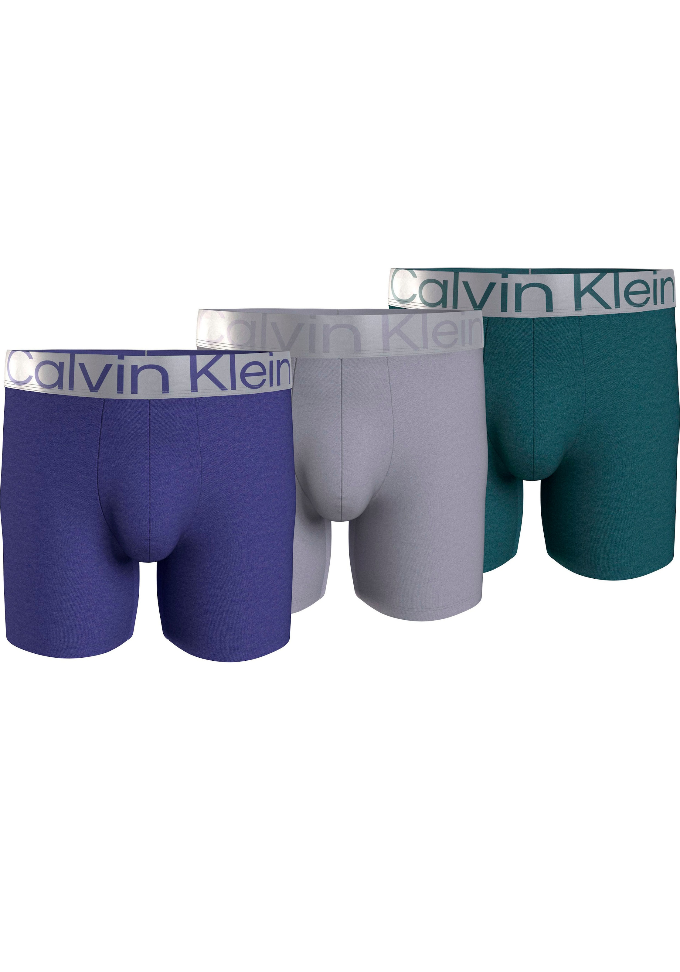 Calvin Klein Underwear Boxer »BOXER BRIEF 3PK«, (Packung, 3 St., 3er-Pack), mit längerem Bein & Logo-Elastikbund