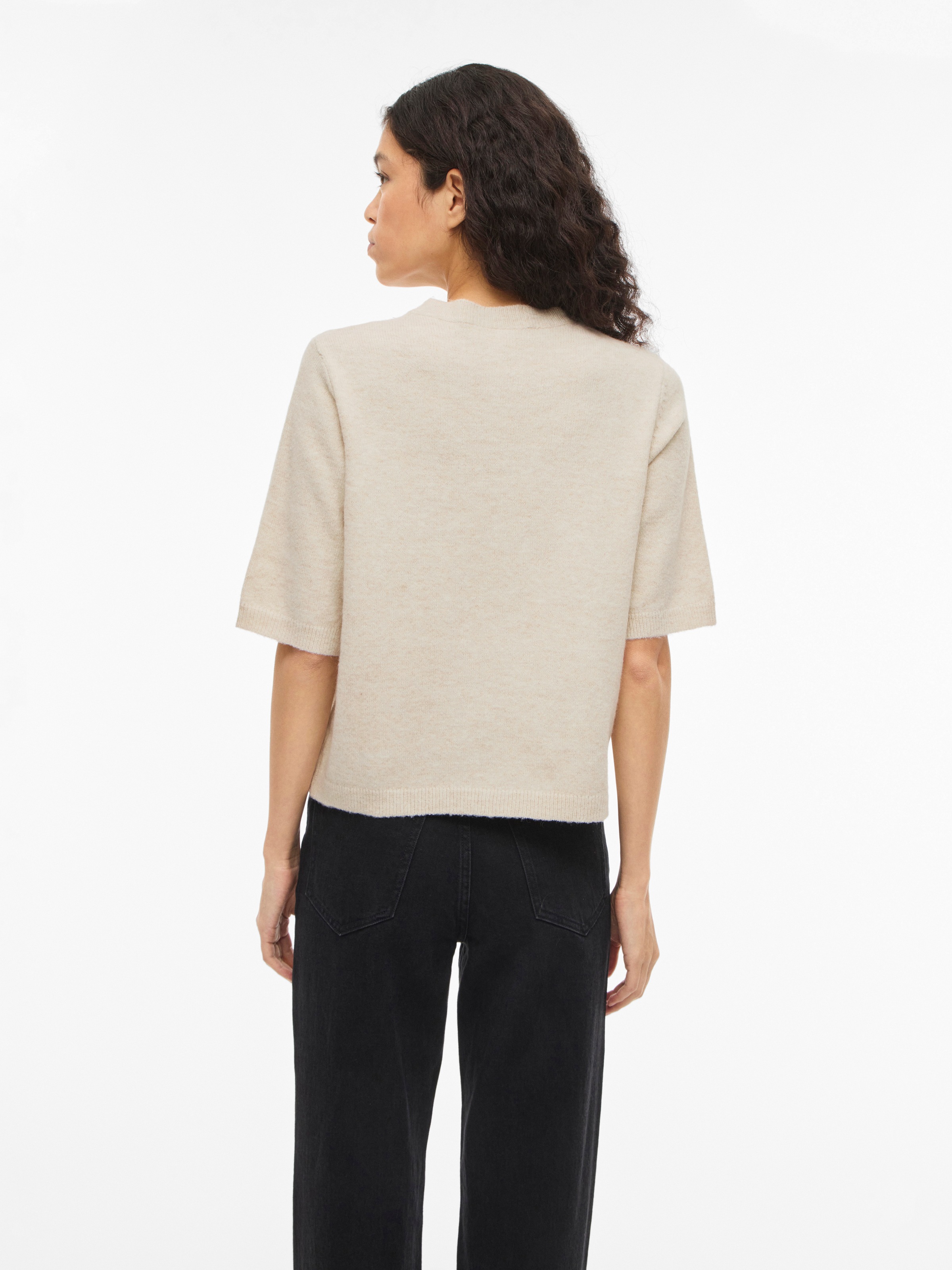 Vila Strickjacke »VILIGA 2/4 O-NECK KNIT CARDIGAN - NOOS« Materialmix, regular fit