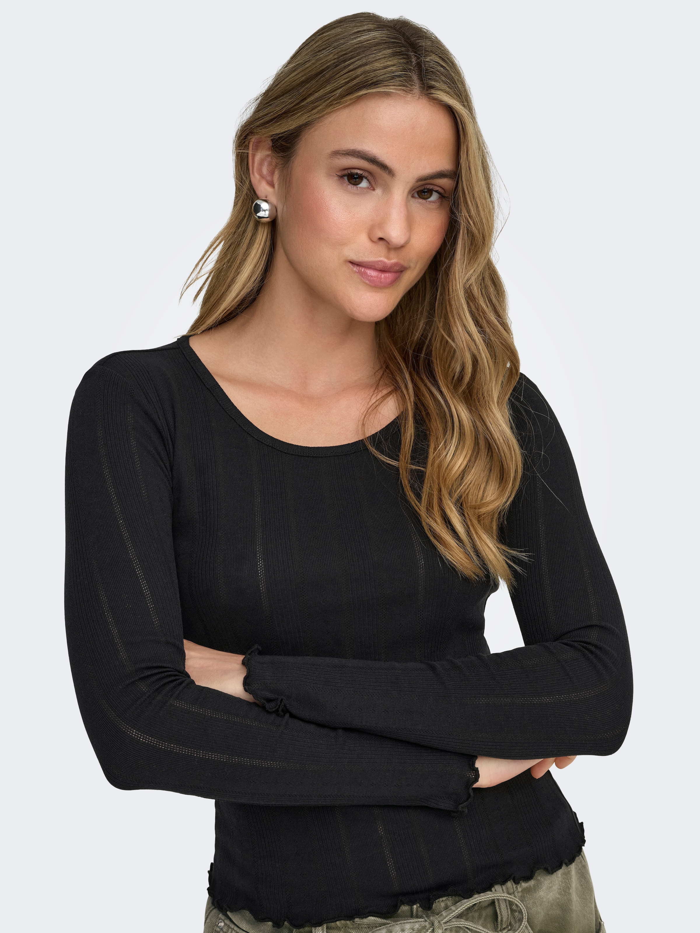 ONLY Langarmshirt »ONLTENNA O-NECK L/S TOP JRS NOOS«