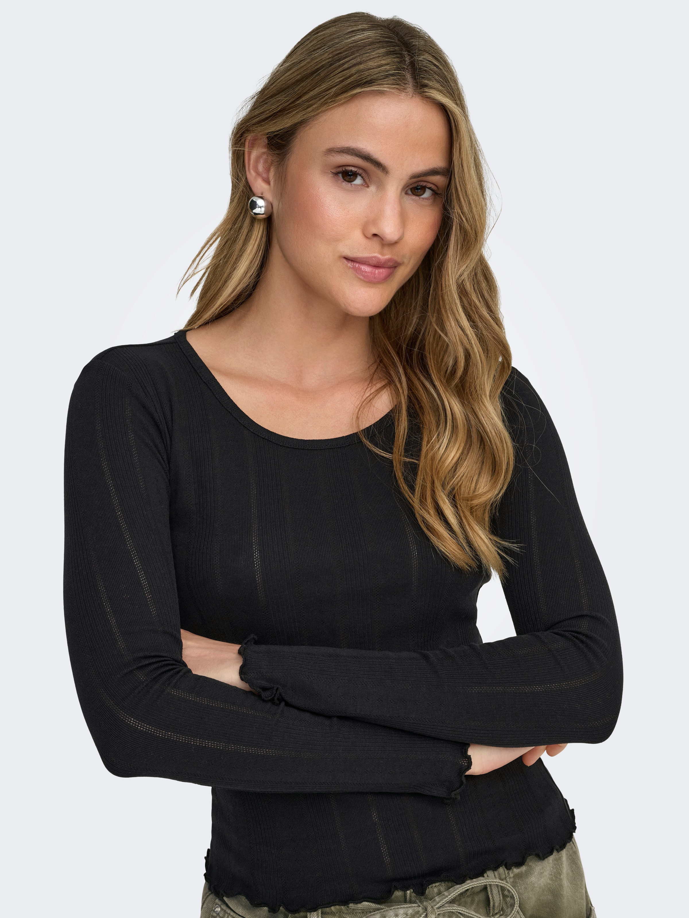 ONLY Langarmshirt "ONLTENNA O-NECK L/S TOP JRS NOOS" günstig online kaufen