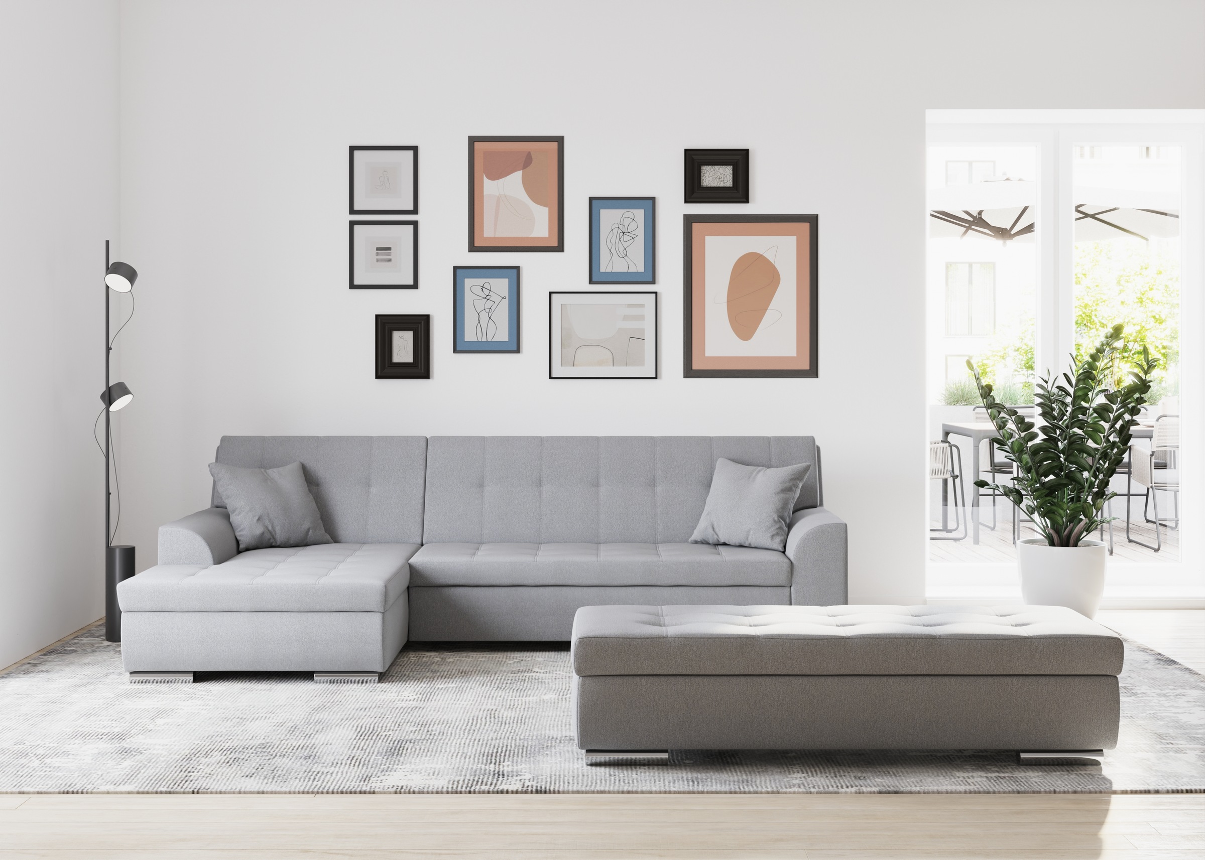 DOMO collection Ecksofa "Treviso viele Bezüge, auch in Cord, L-Form, B/T/H: günstig online kaufen
