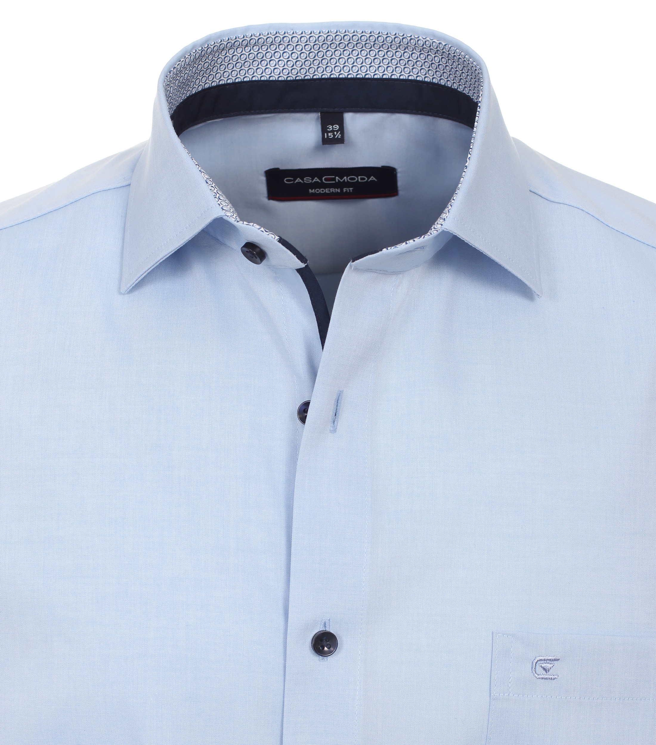 CASAMODA Herren Businesshemd Uni Mittelblau Gr. 41 5