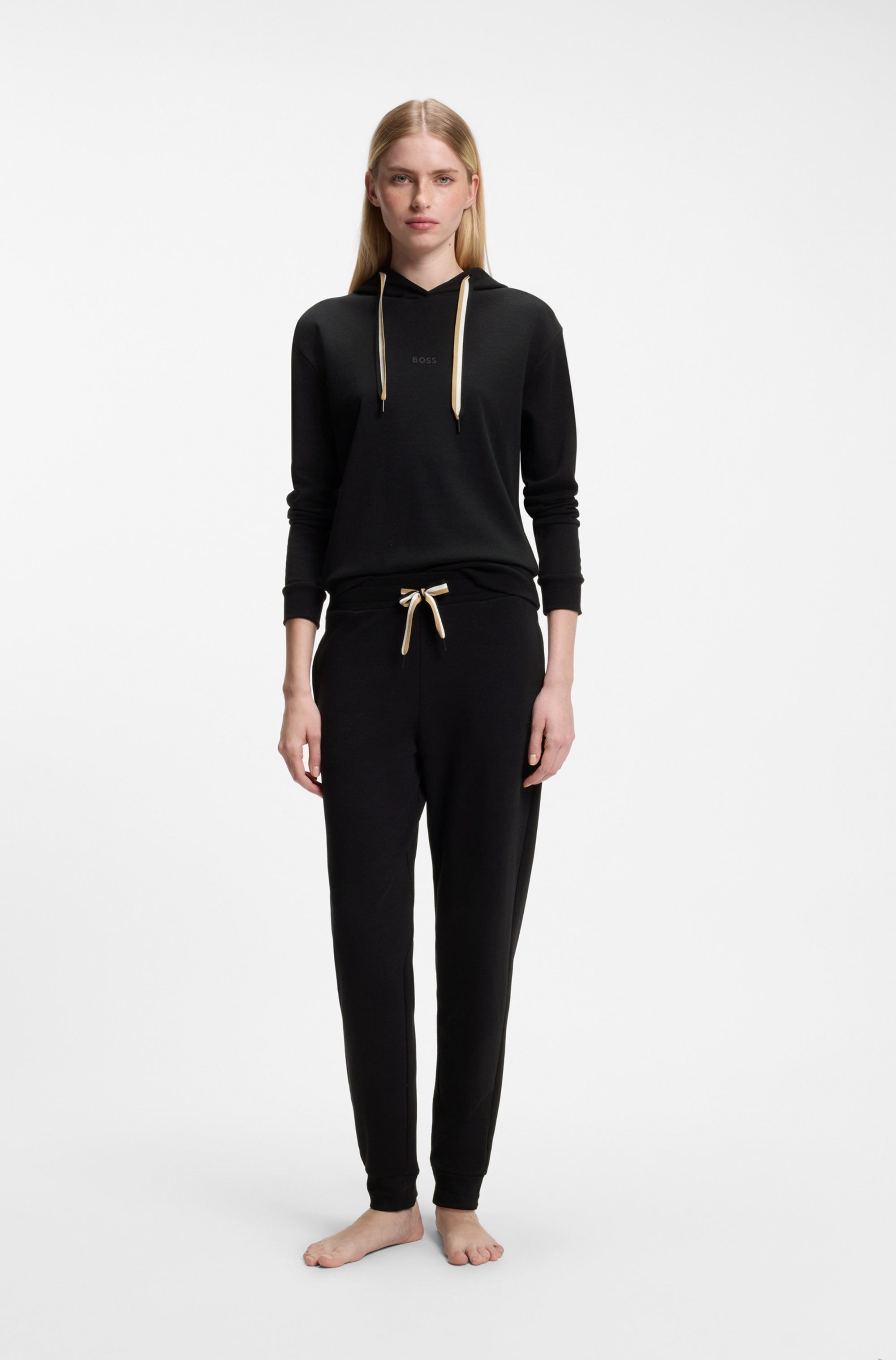 BOSS Relaxhose »CP Stripe_Pants Cuff«  mit kontrastfarbener Kordel
