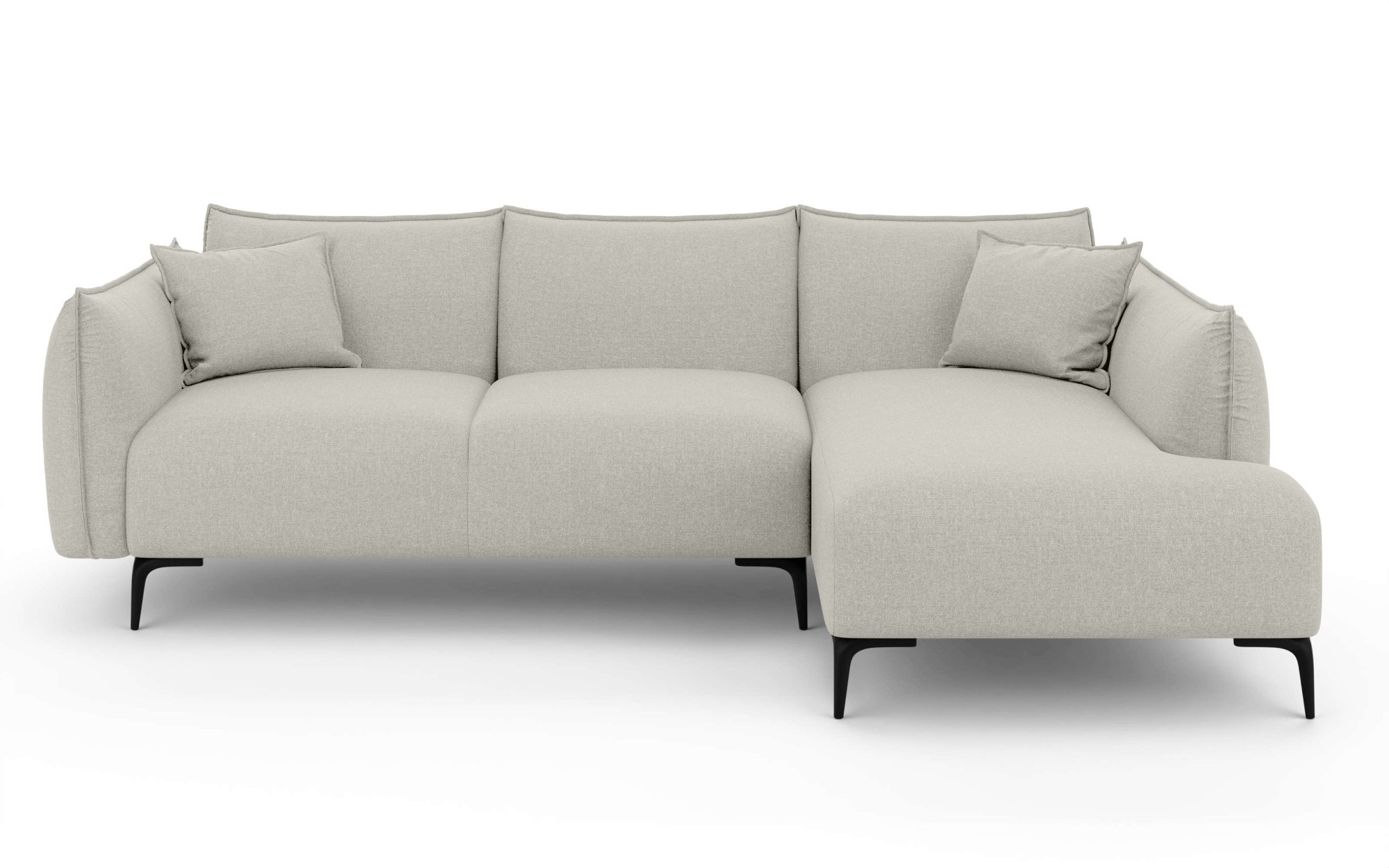 LeGer Home by Lena Gercke Ecksofa »Adelita mit Ottomane links oder rechts bestellbar, B/H/T 270/97/168«, L-Form mit Wellenunterfederung, enthält 2 Zierkissen