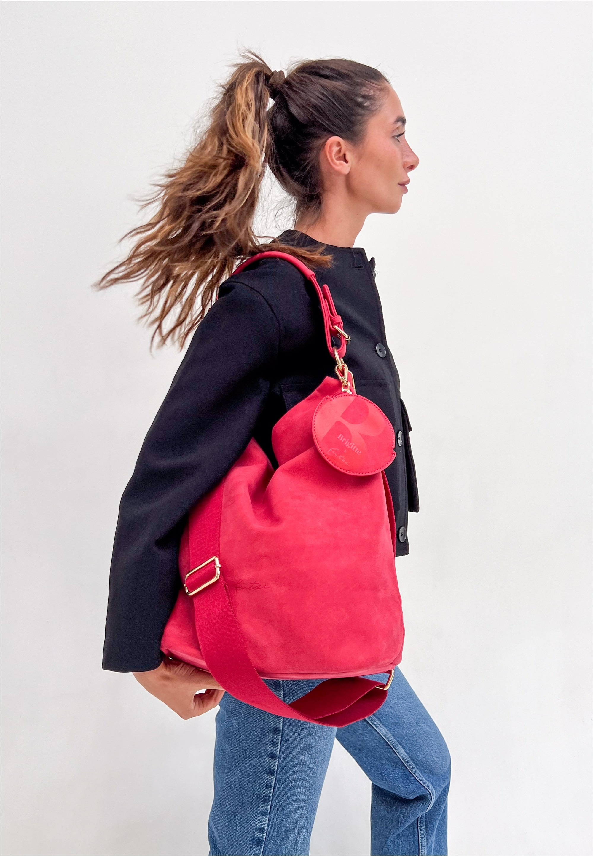 Fritzi aus Preußen Schultertasche »Brigitte x fritzi Special Hobo01«, mit abnehmbarem Anhänger