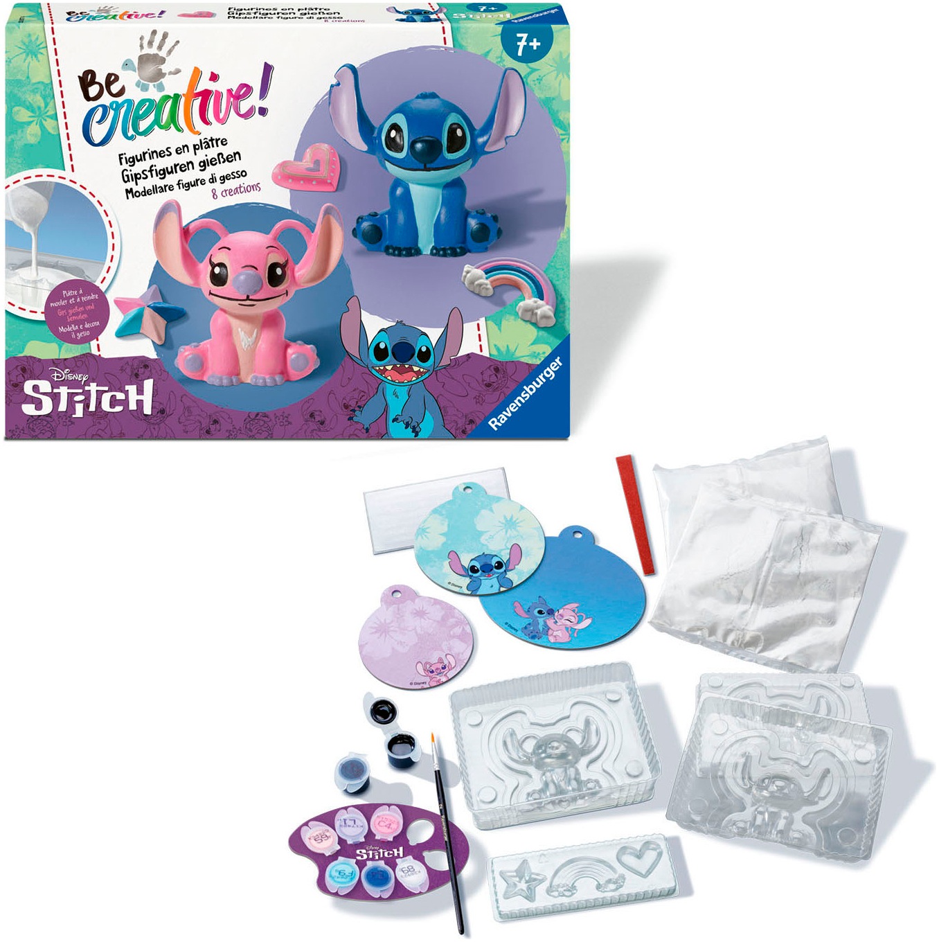Ravensburger Kreativset »BeCreative, Bastelset Gipsgießen Disney Stitch«, Made in Europe