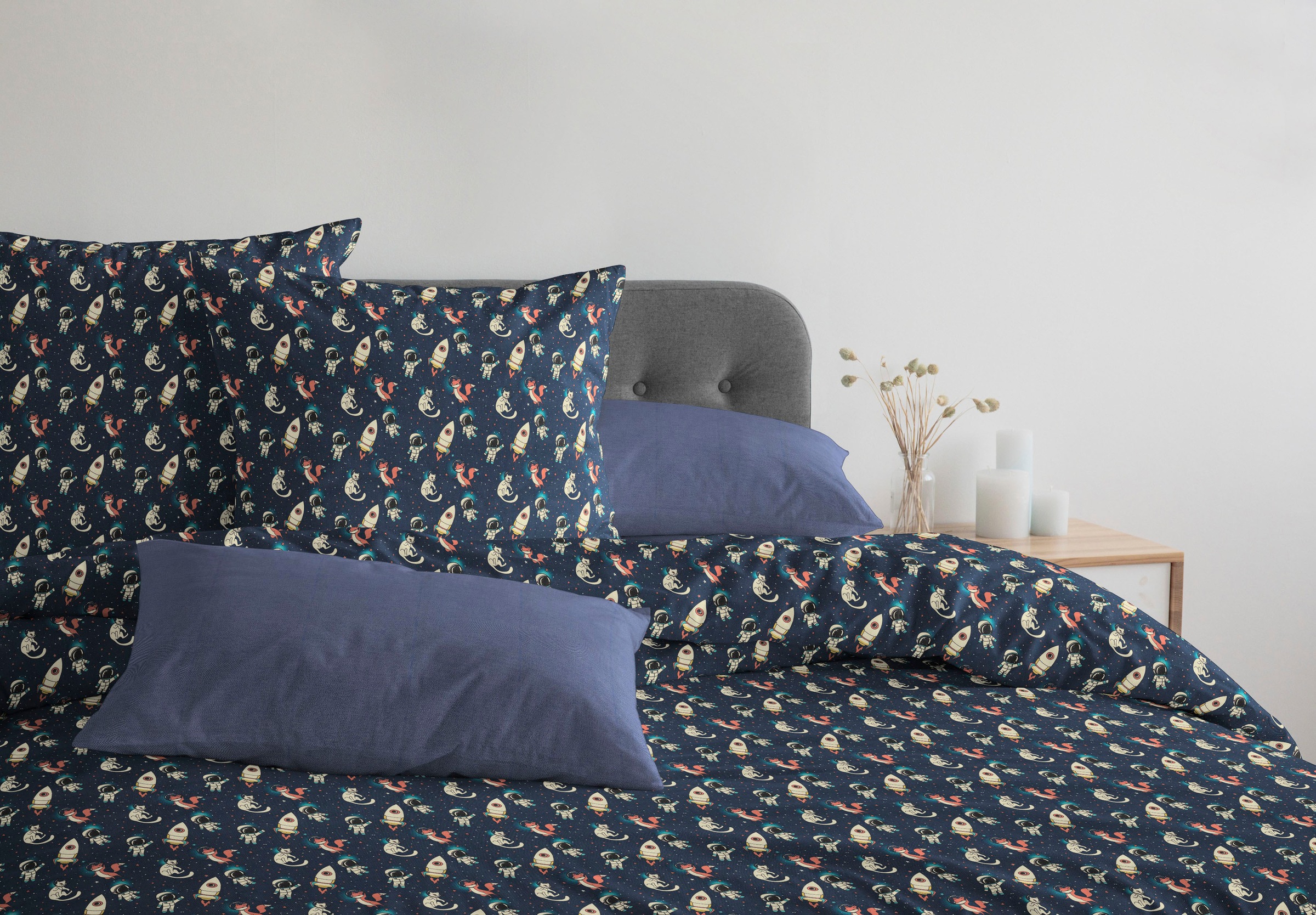 Adam Kinderbettwäsche "Space" 2 Stk. GOTS zertifiziert - aus Bio-Baumwolle günstig online kaufen