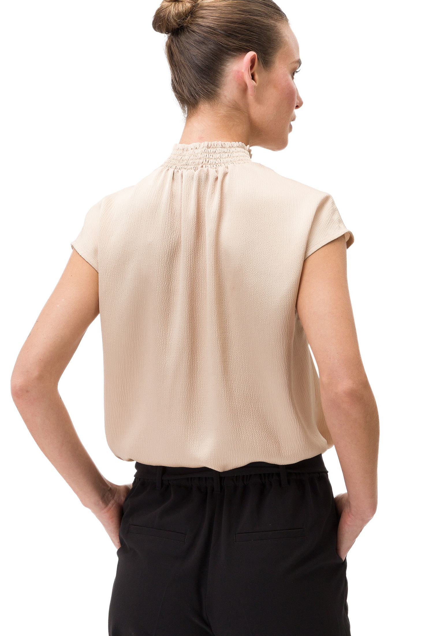 Zero Satinbluse »zero Satinbluse mit Stehkragen«