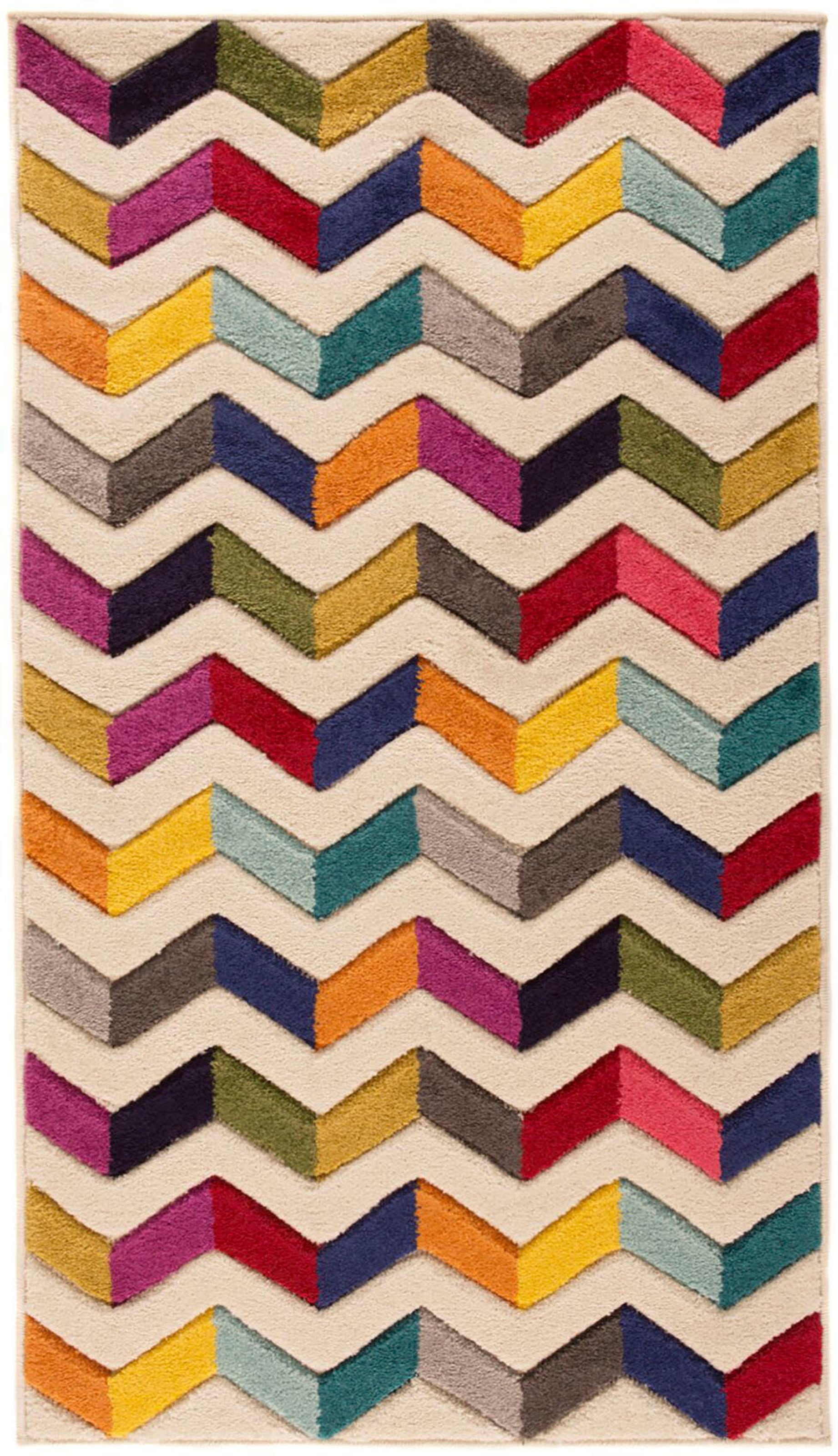 fußbodenheizungsgeeignet, | geometrisches BAUR rechteckig, FLAIR kaufen Teppich RUGS »Bolero«, Zickzack Muster,