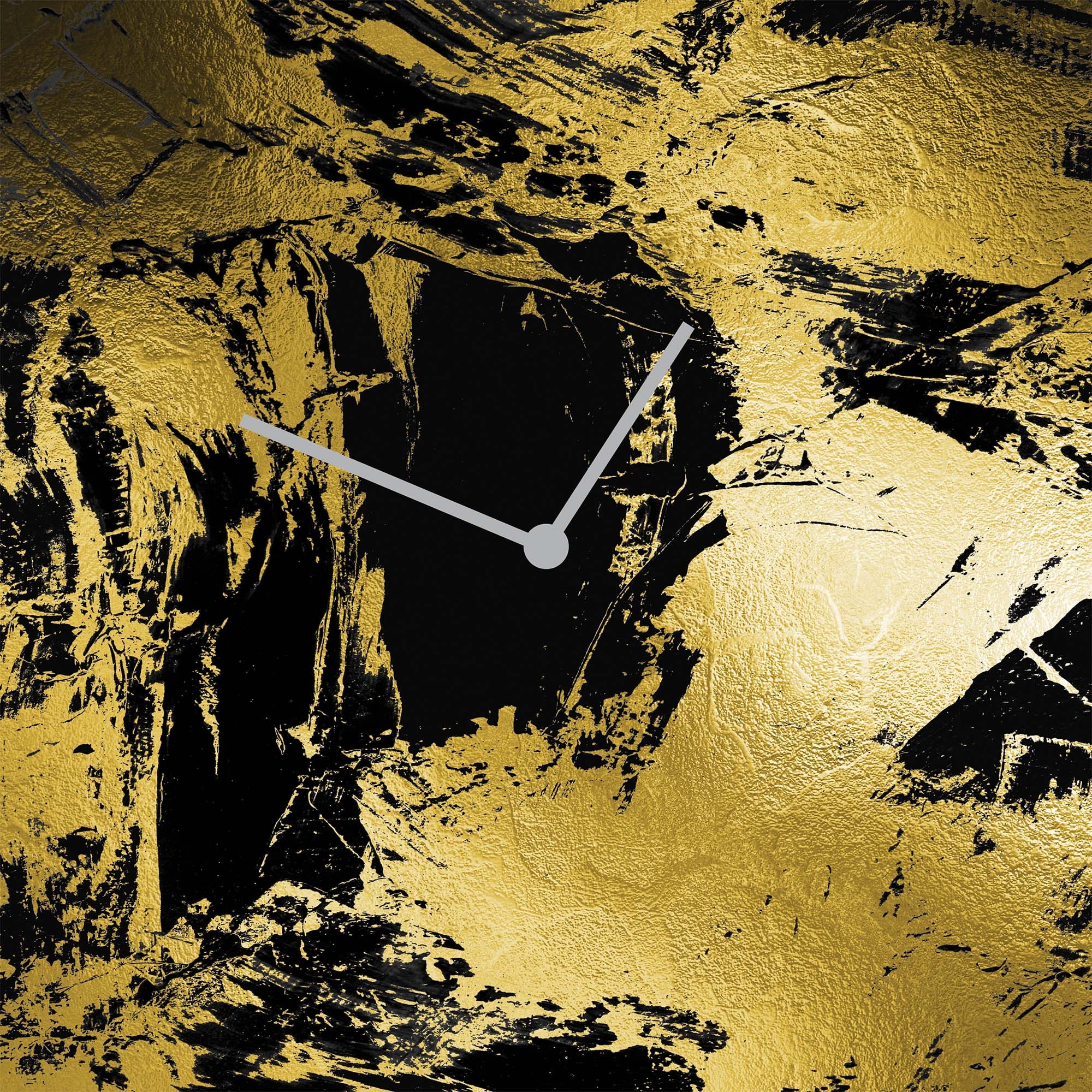 queence Wanduhr »Abstrakt, Blattgold Applikationen«, Uhr, geräuschlos, gold, Blattgold, handarbeit