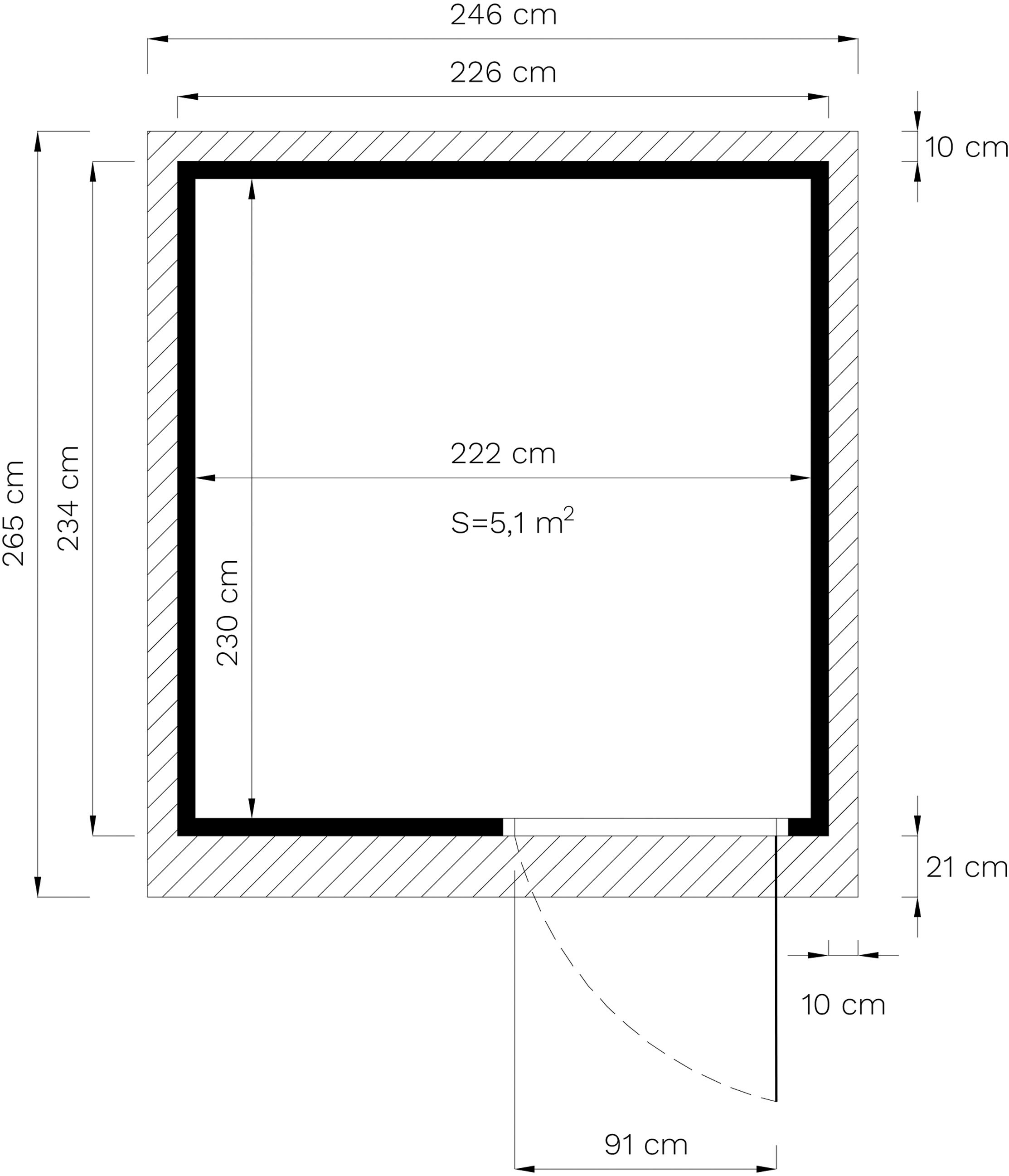 BERTILO Gartenhaus »Pentus 2 Office, in verschiedenen Farben«