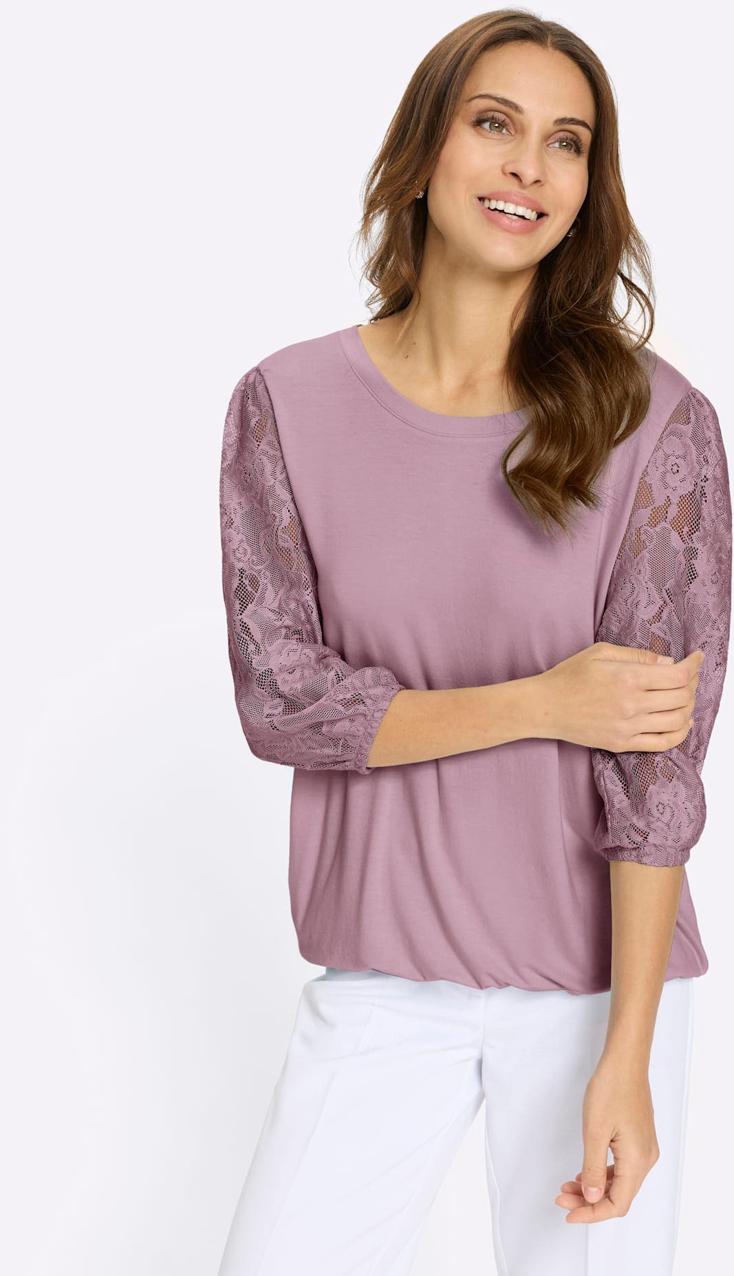 Lady 3/4-Arm-Shirt "Spitzen-Shirt" 1 tlg.
