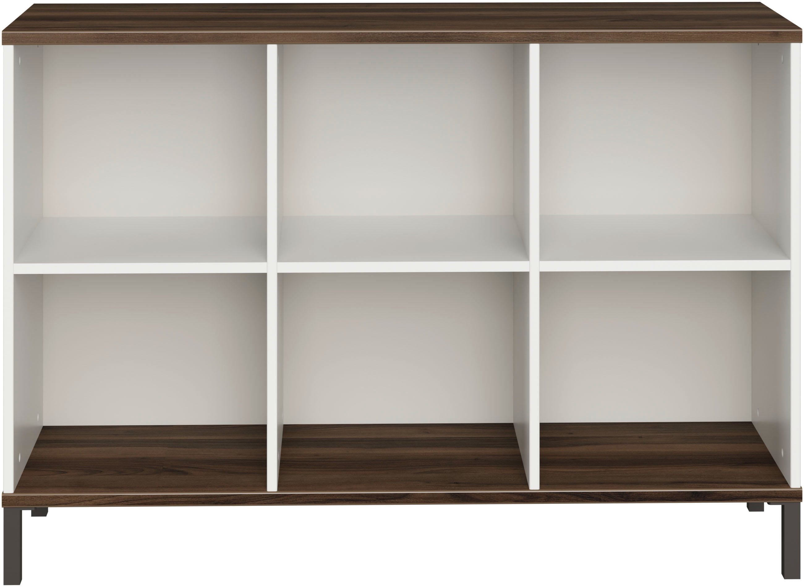 YUNY by PAIDI "LOVELY ALIV mit 6 offenen Fächern" B/H/T ca. 123x85x38cm, Off-White/Dark-Walnut, stabiles und langlebiges Regal in Off-White, geprüfte Qualität