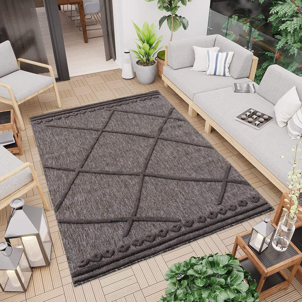 Carpet City Teppich »In-& Outdoorteppich Santorini 58578, 3D-Effekt, Raute-Optik«, rechteckig