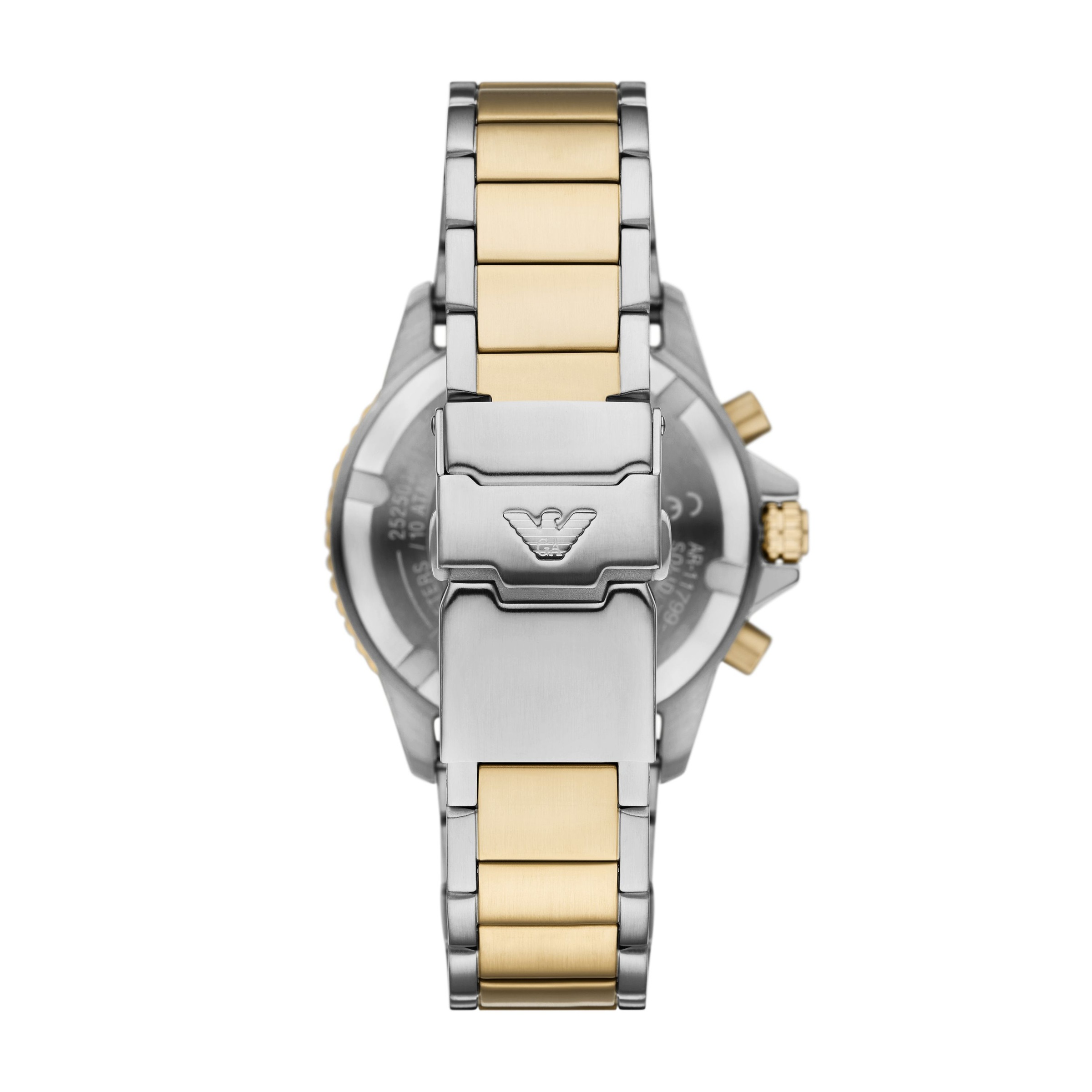 Emporio Armani Chronograph Armbanduhr, Solar, Herrenuhr, Edelstahlarmband, analog, Tag