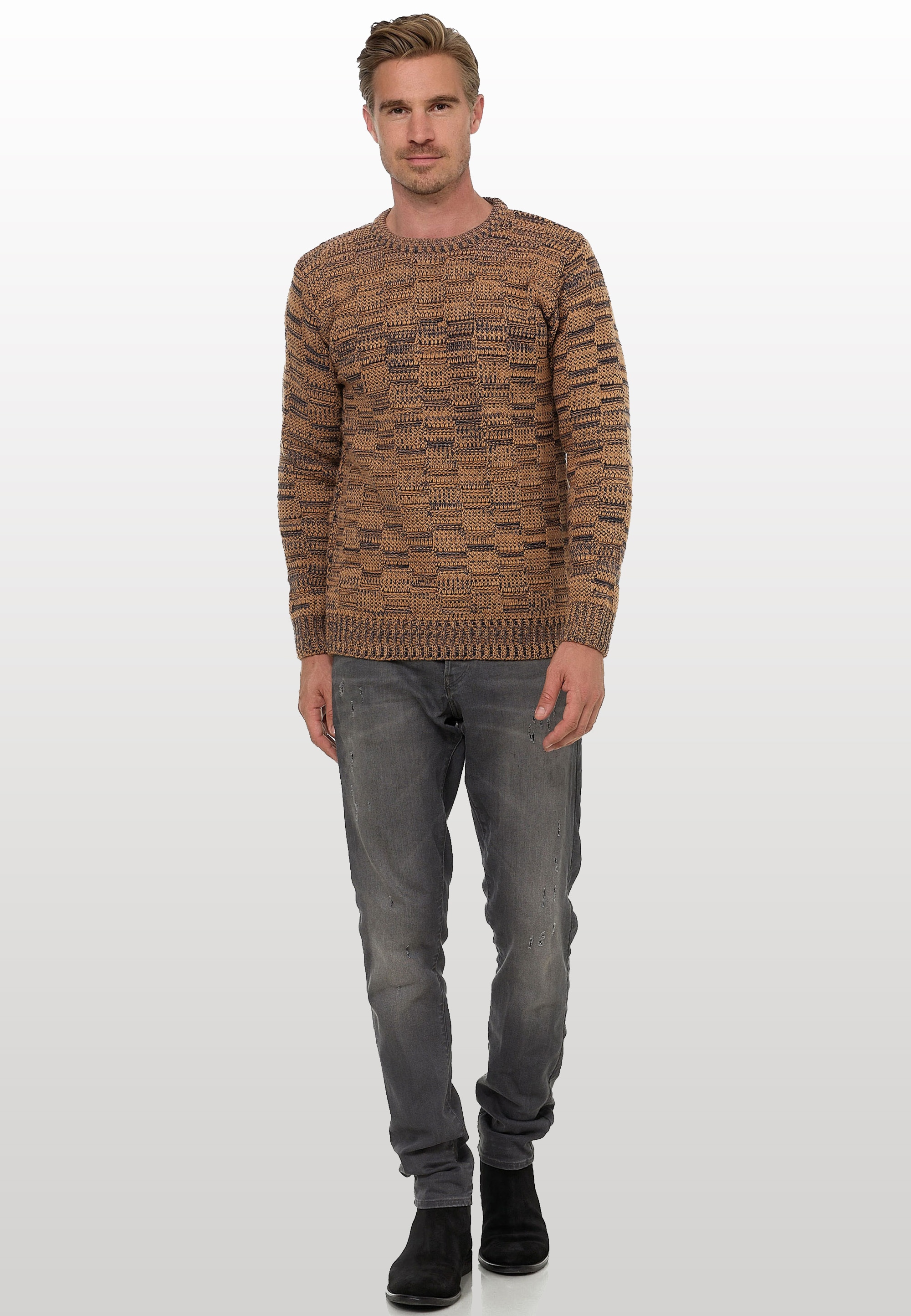 Rusty Neal Strickpullover, mit dezenter Musterung und Strick-Design