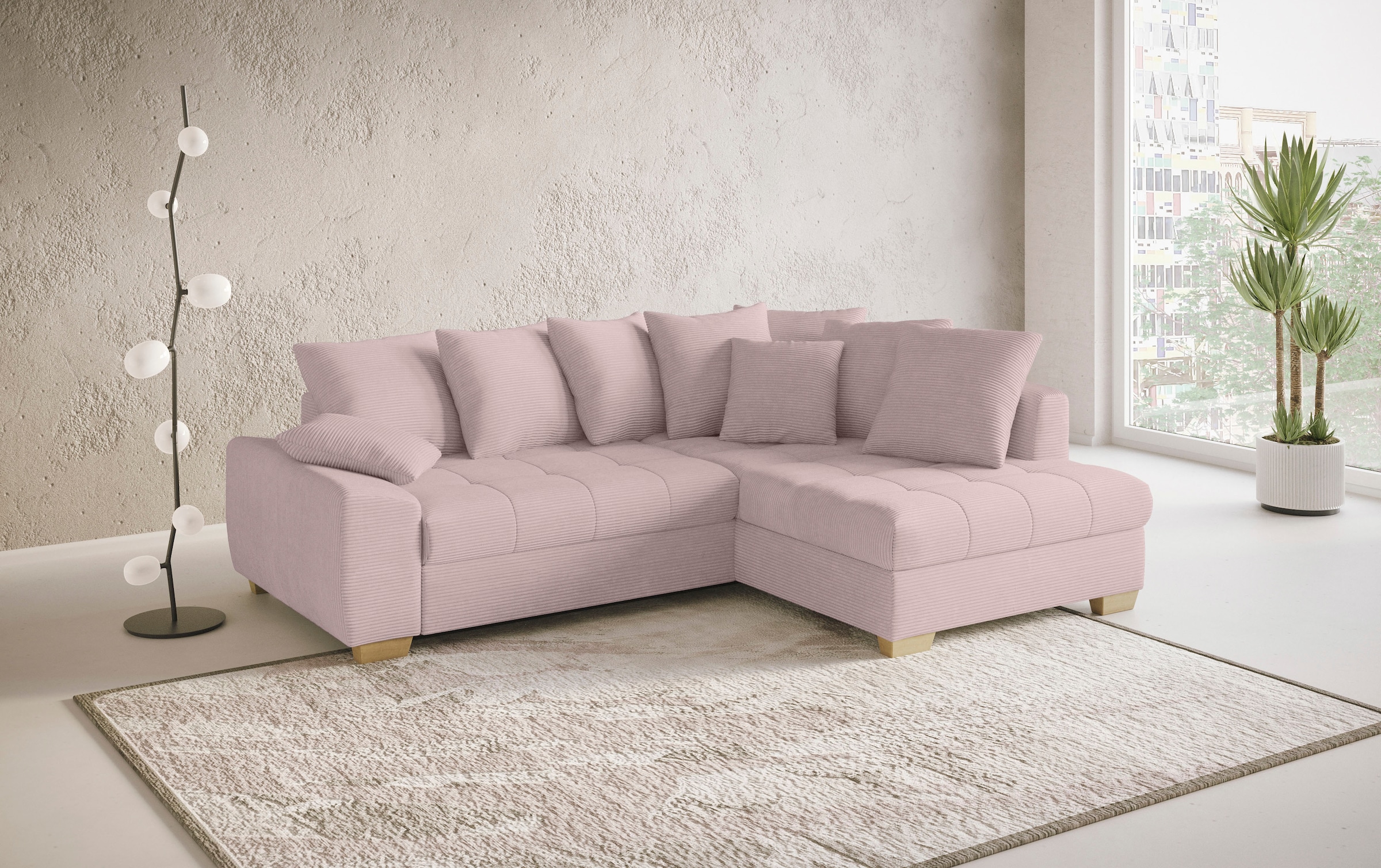 Mr. Couch Ecksofa »Nikita II, L-Form«, Wahlweise mit Kaltschaum, EasyBett, Bettkasten