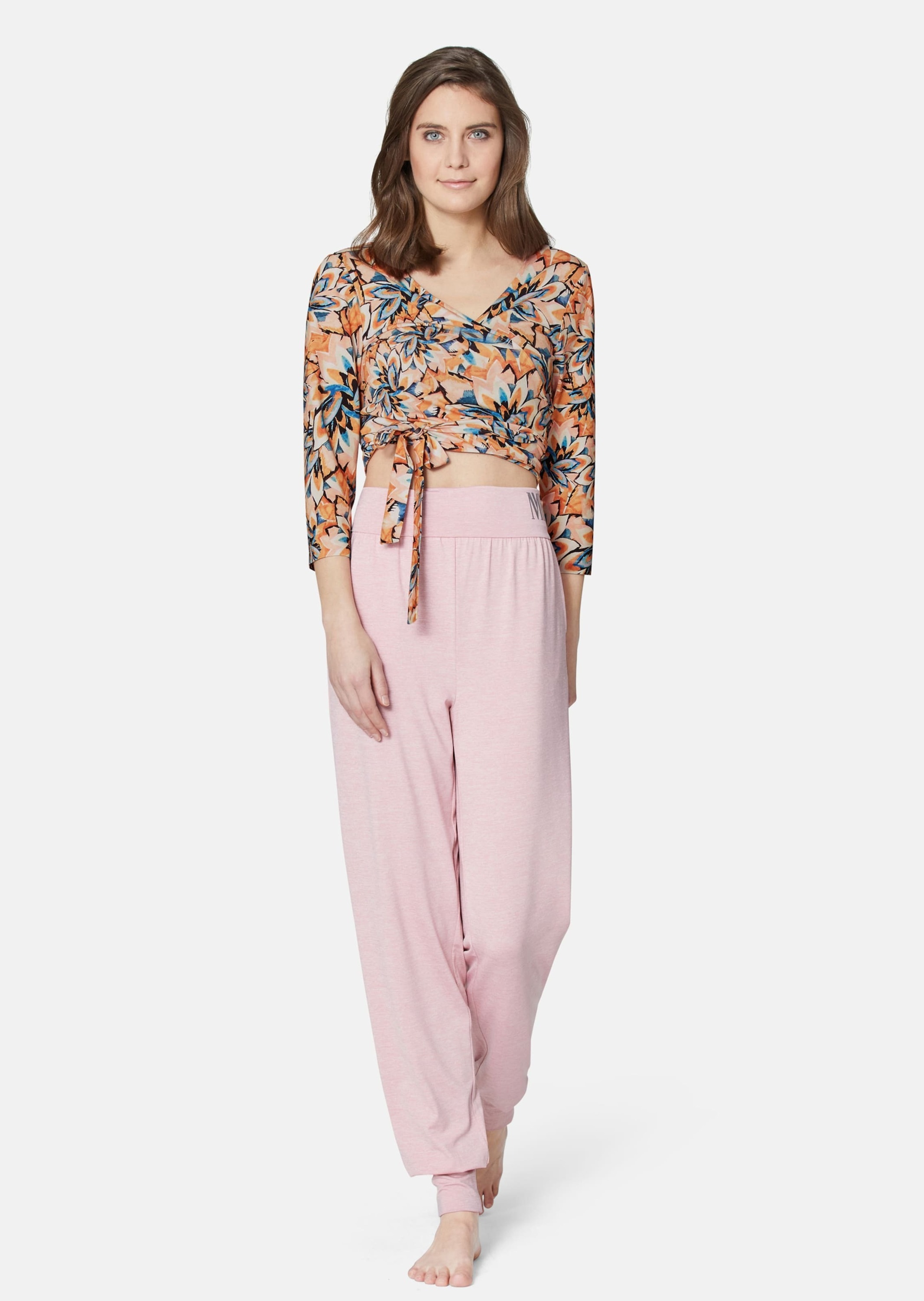 MADELEINE 3/4-Arm-Shirt "Wickelshirt Wickelshirt mit floralem Unikat-Print" günstig online kaufen