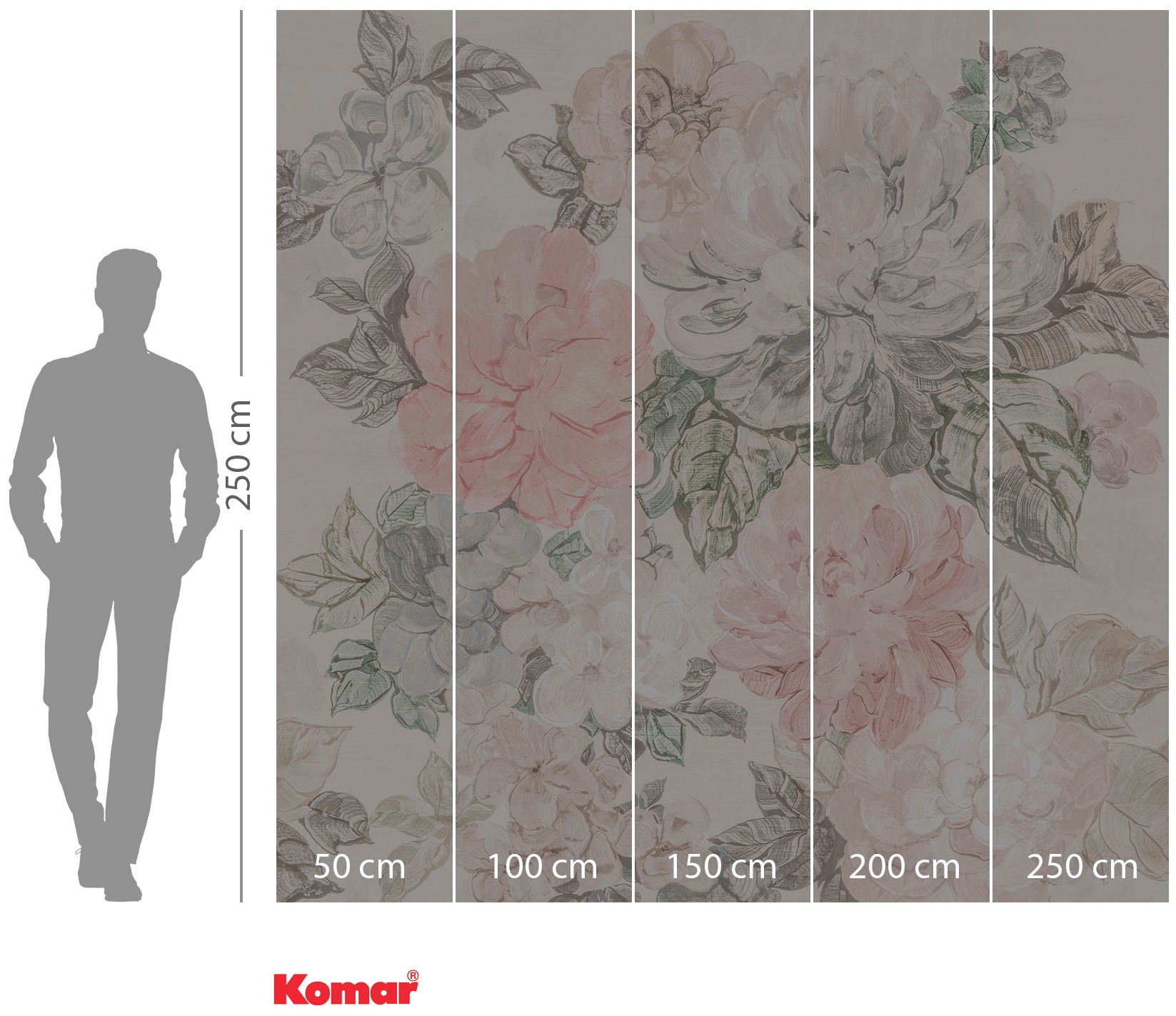 Komar Vliestapete »Digitaldruck Vlies - Gardenia - Größe 250 x 250 cm«, bedruckt, Wohnzimmer, Schlafzimmer
