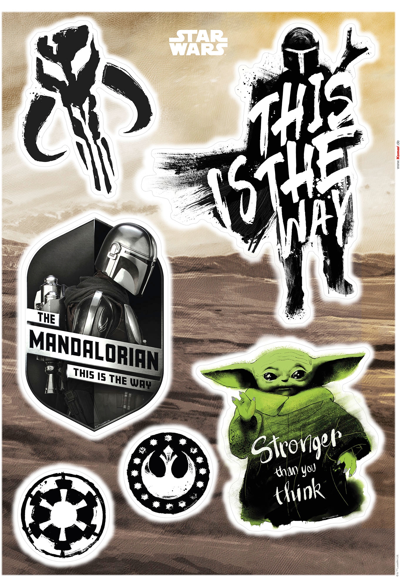 Komar Wandtattoo "Mandalorian Legend - Größe 50 x 70 cm" selbstklebend, Wandsticker, Kinderzimmer