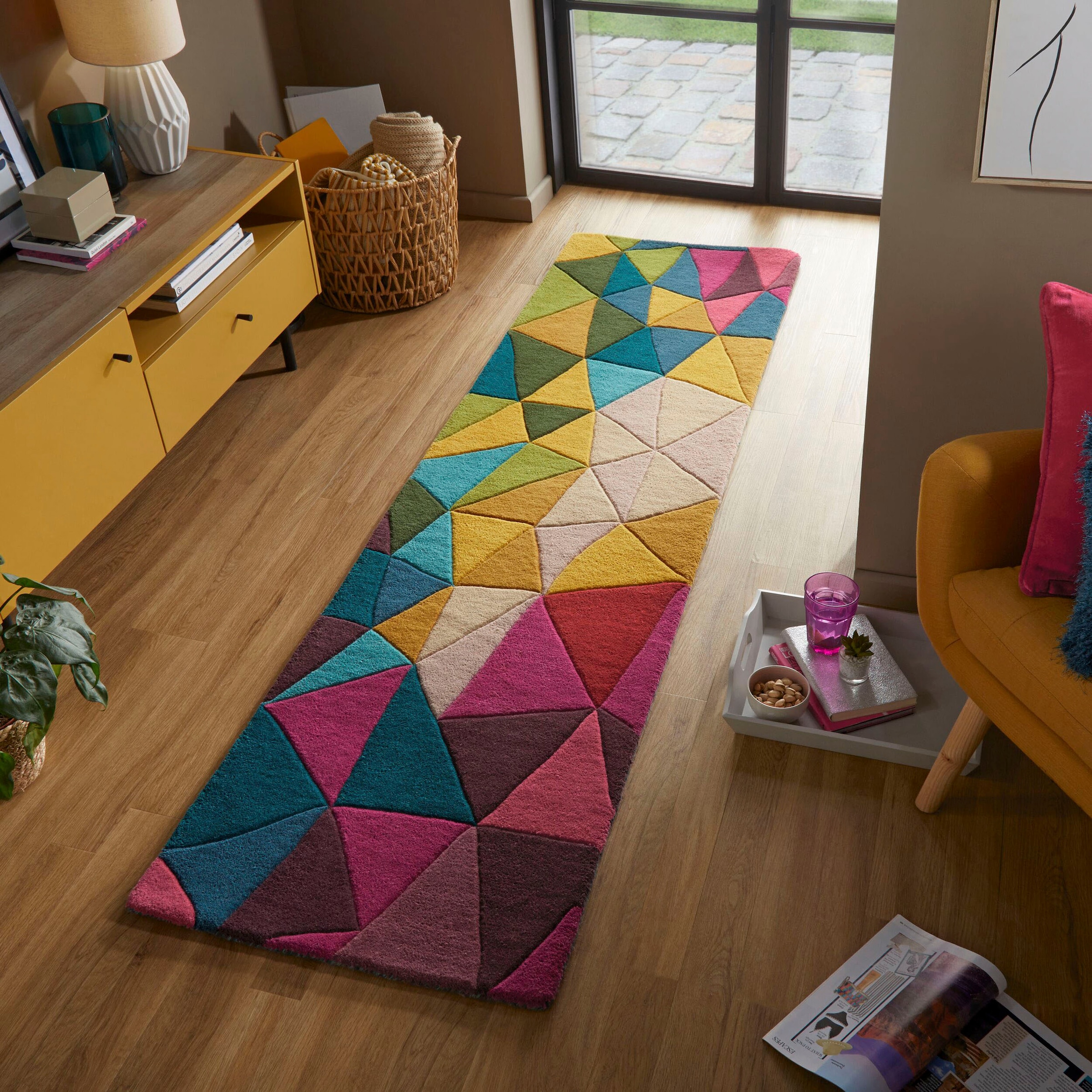 FLAIR RUGS Läufer »Falmouth«, rechteckig, 100% aus BAUR Wolle, Teppichläufer Naturfaser, | modern, bunt