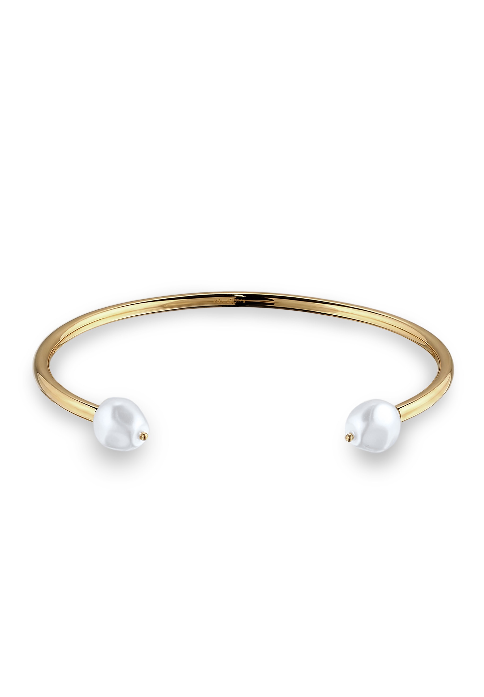 ELLI PREMIUM Damen Armreif "Armband Armreif mit Perlen von Swarovski 925 Sterling Silber", Silber 925 (Sterlingsilber), gold, Silber 925