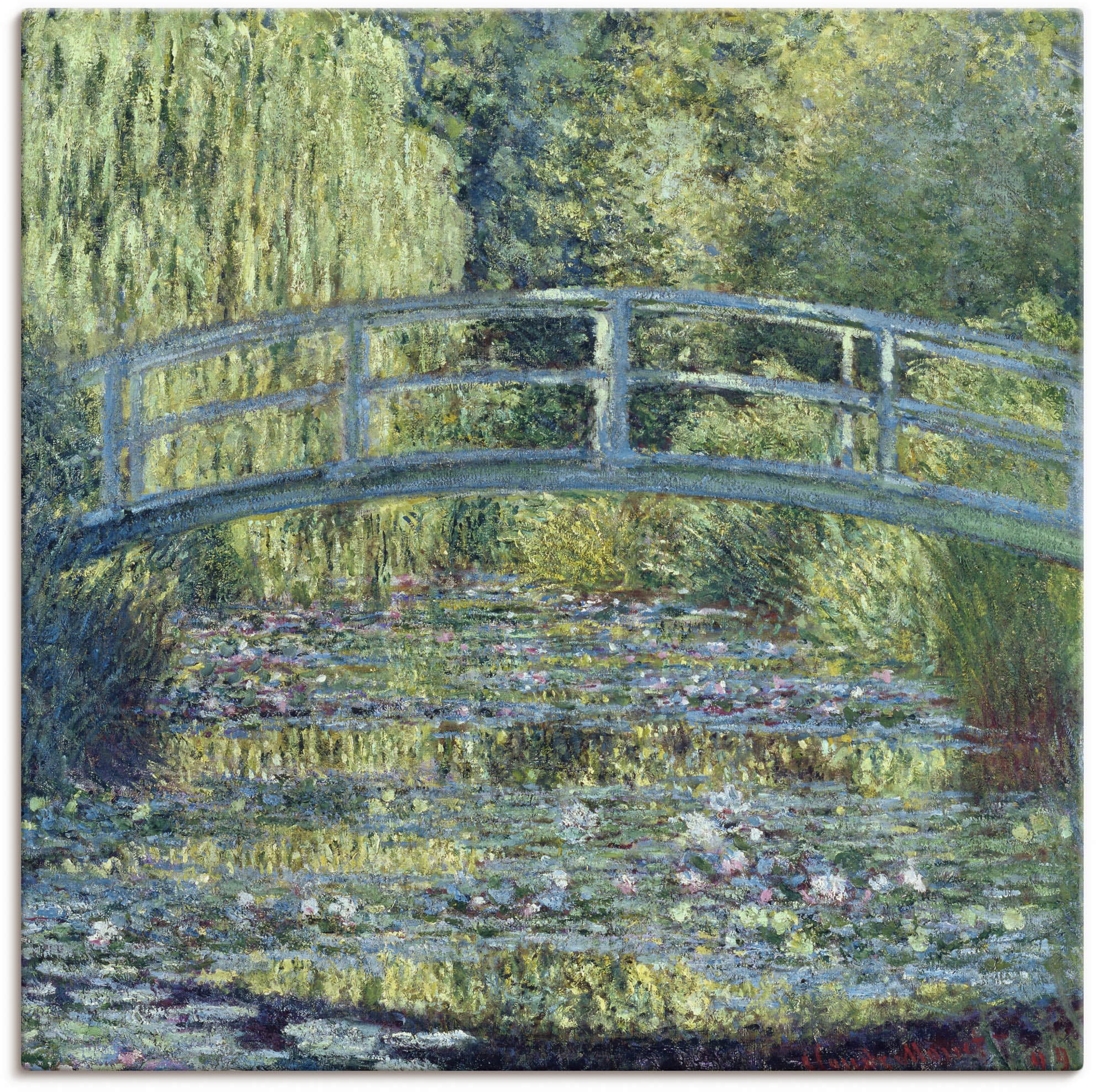 Artland Leinwandbild "Der Seerosenteich, Harmonie in Grün", Gartenbilder, (1 St.), auf Keilrahmen gespannt